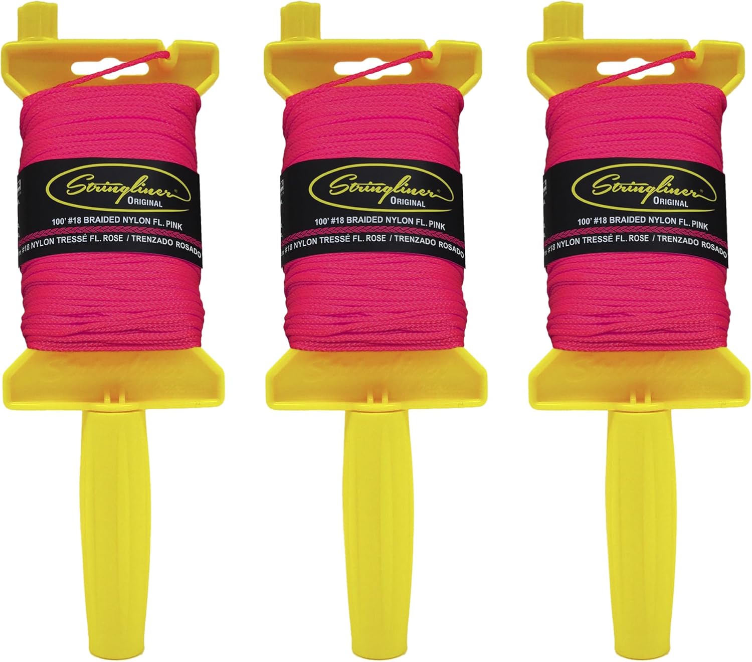 11462 Original Mason’s Line Reels. Stringliner® Original BRAIDED FL PINK 250'. (3 Pack)
