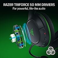 Vista 3 de Razer Kaira HyperSpeed Wireless Gaming Headset for Xbox Series X S, Xbox One, PC: TriForce 50mm Drivers - HyperClear Cardioid Mic - Low Latency Negro