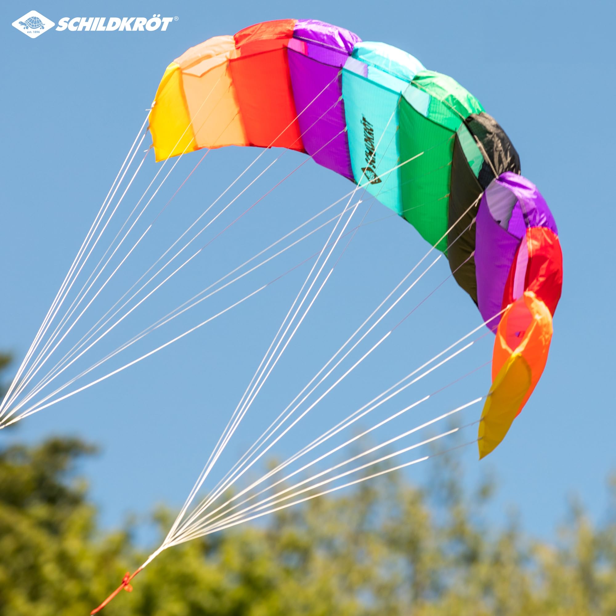 Schildkröt Cerf Volant de Sport 1.3, Aille de Traction à Deux Lignes, 55x125cm, Fils Polyester 25 KP, 2x25m