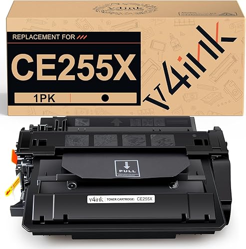 v4ink CE255X - Cartucho de tóner compatible con HP 55A 55X CE255X Cartucho de tóner negro de alto rendimiento para impresora HP P3015 P3015dn P3015x
