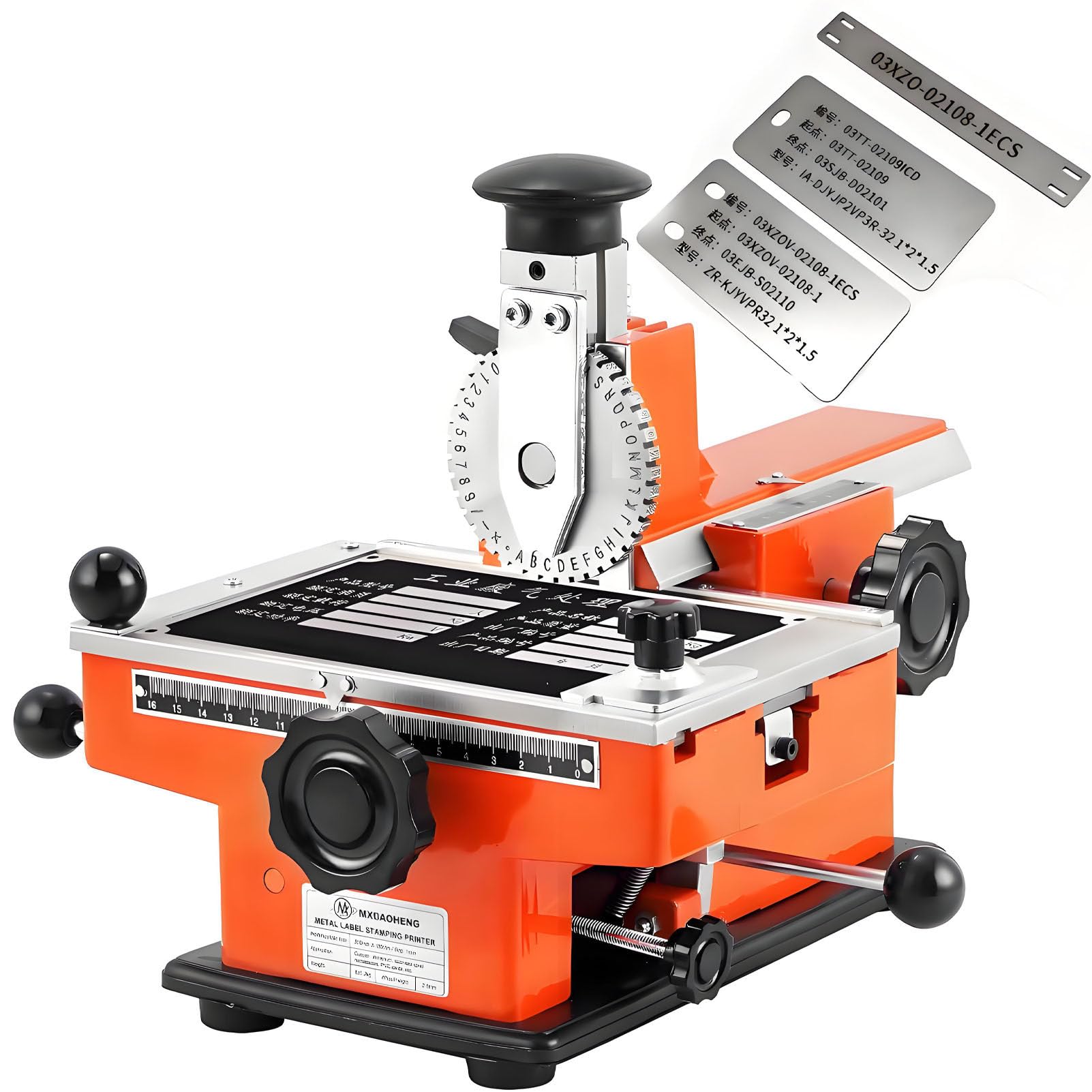 Máquina manual de grabado de etiquetas metálicas con espaciado ajustable