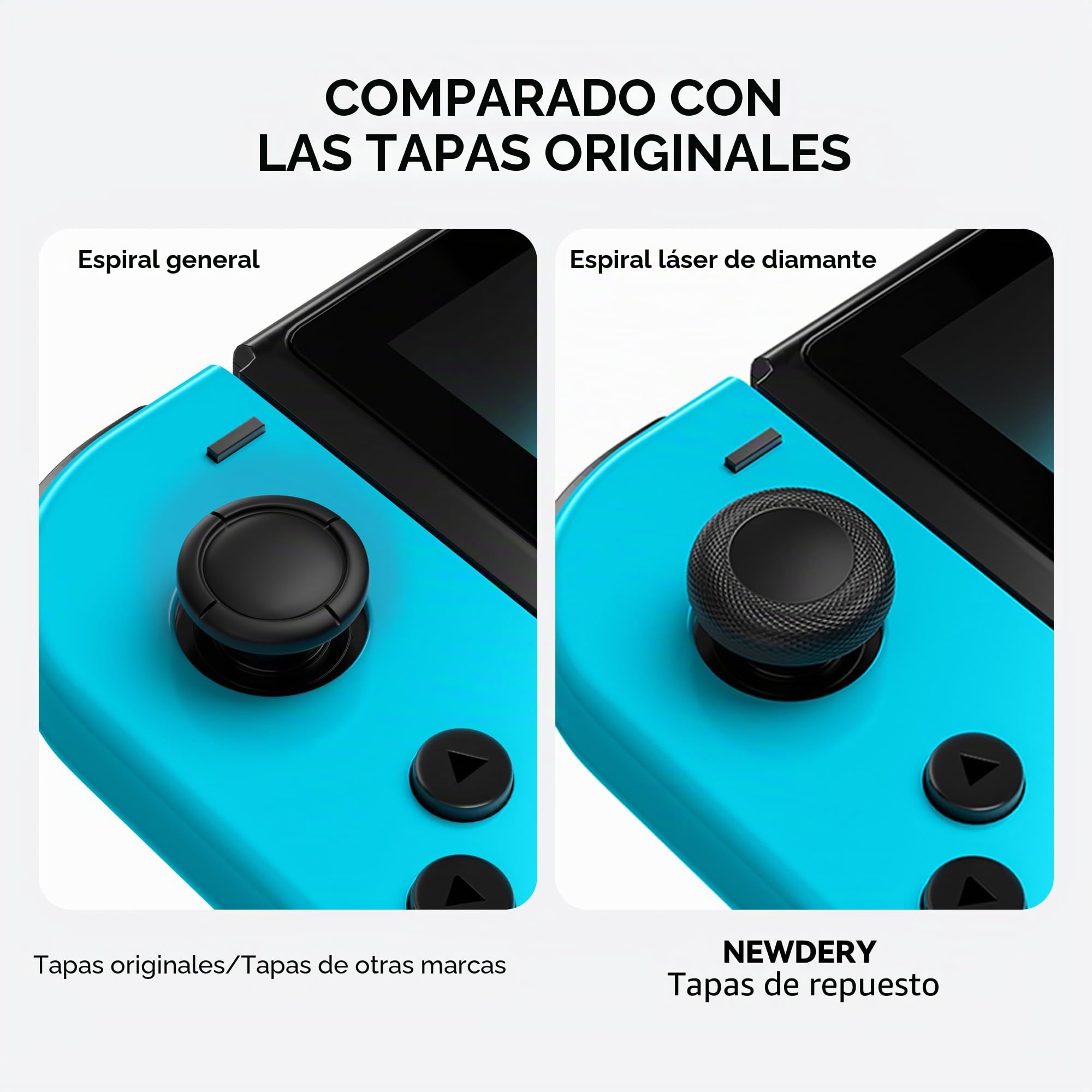 Agarres para el Pulgar para Nintendo Switch - Antideslizantes - Textura láser - Resistentes al Desgaste - Capuchón de Reemplazo Joystick para Mando Switch/OLED/Lite, 10 Tapas