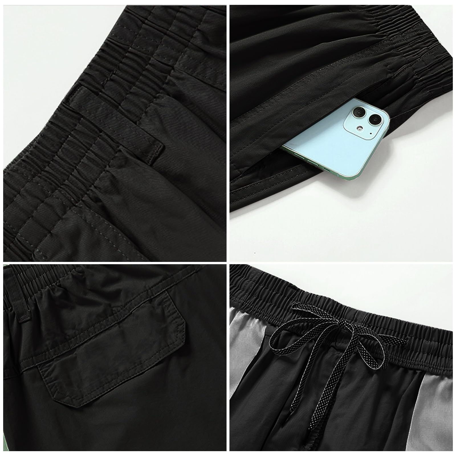 Aotoyou Homme Pantalon Chino Décontracté Taille Elastique 100% Coton Pantalon de Travaille Baggy Léger Coupe Droite Cordon de Serrage avec Poches Jogging Homme