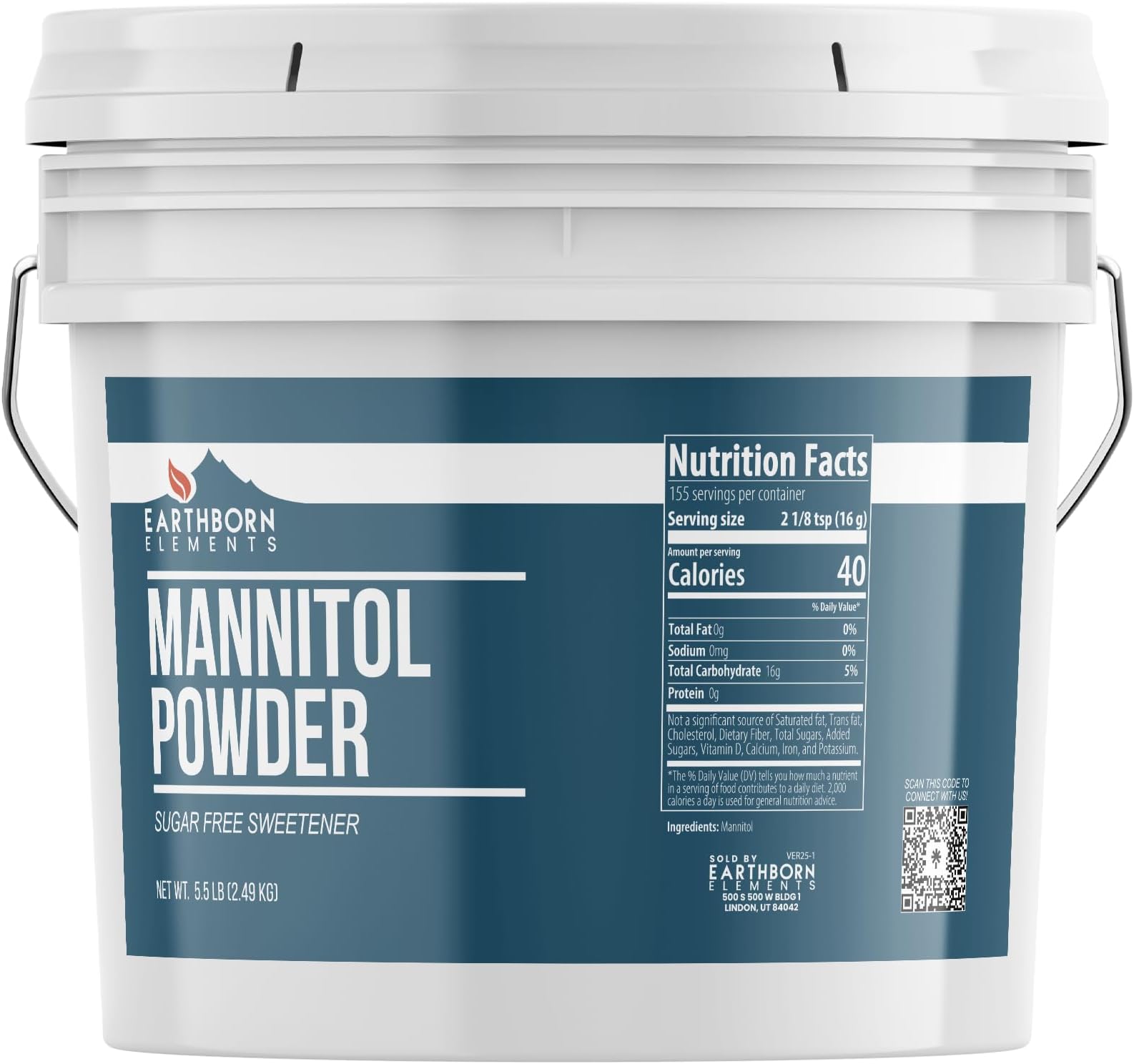 Mannitol Powder 1 Gallon, Natural Sweetener, Drinks & Baking
