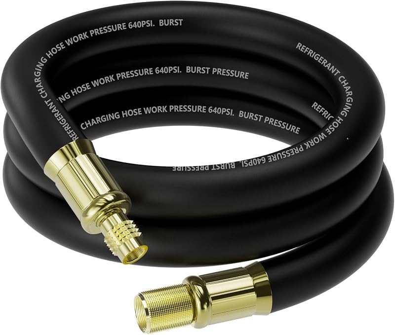 Mangueira de vácuo de alto fluxo SMZTools para ar-condicionado e refrigeração, 1/2 pol., conexões SAE de 3/8 para 1/4, 1,83 m