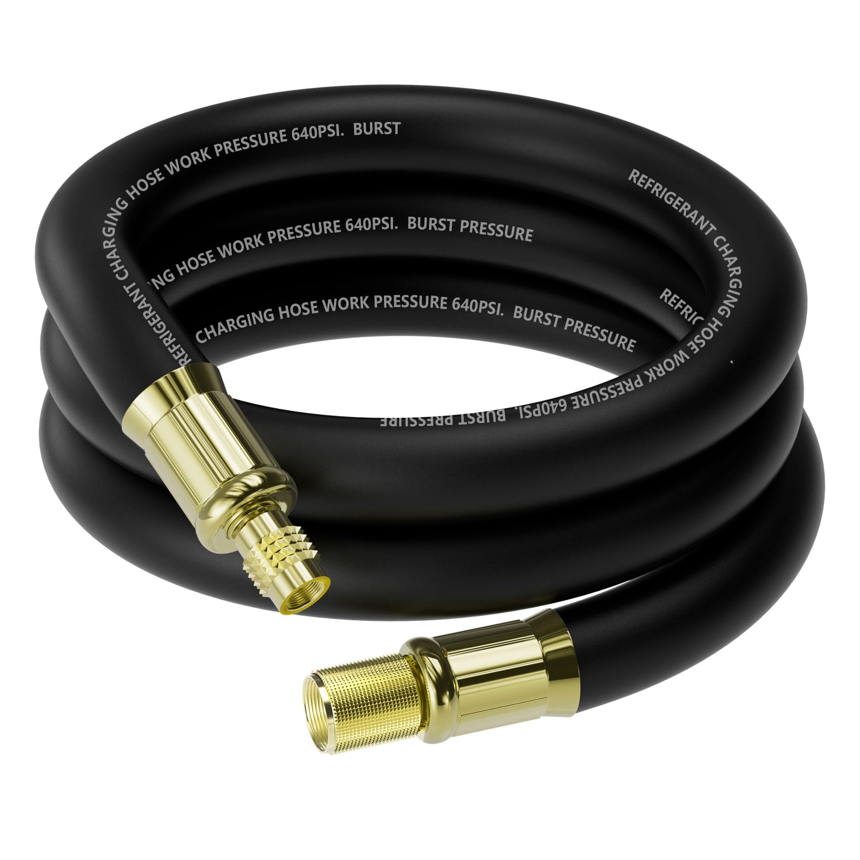 NHB1 Tuyau d'aspirateur CVC de 1,8 m de diamètre intérieur de 1,27 cm, raccords de 0,9 cm à 0,6 cm, tuyaux de réfrigérant à haut débit, tuyau de pompe à vide de 20 microns, évacuation et récupération
