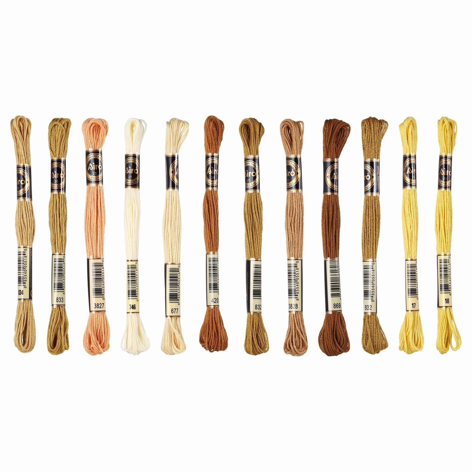 PATIKIL 12 Skeins Embroidery Floss Polyester Embroidery Threads Bracelets String for Cross-Stitch Hand Embroidery, Tawny