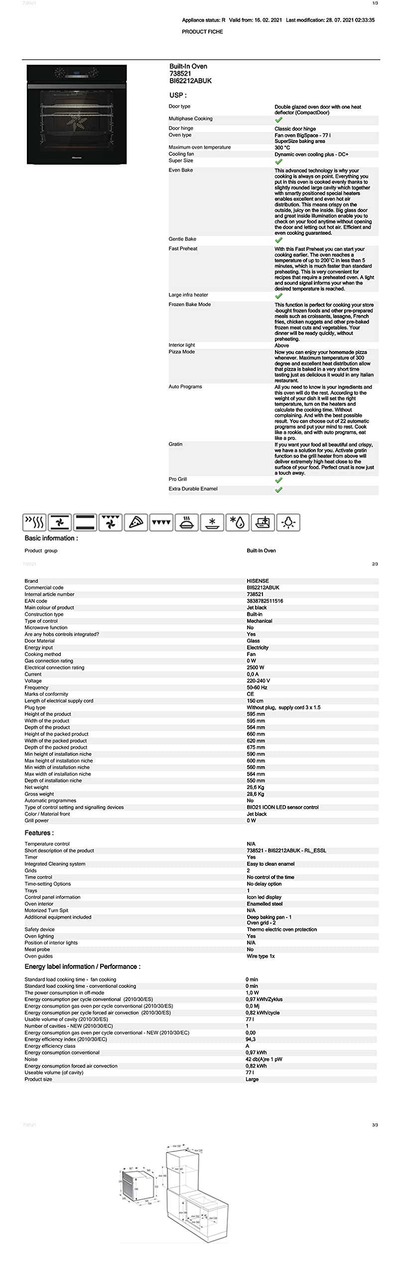 Indesit Builtin IB7030A1D.UK1 Fridge Freezer White Amazon.co.uk