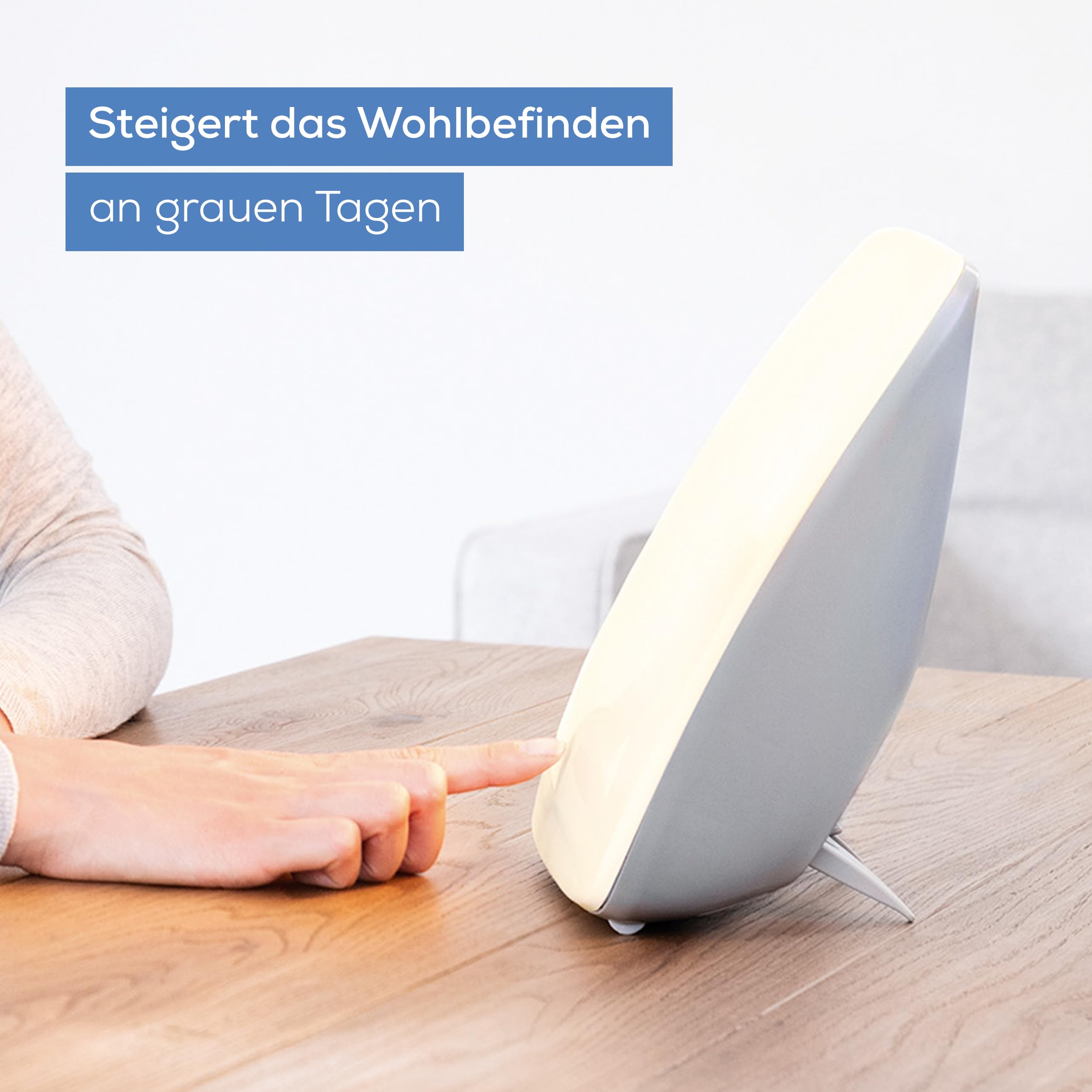 Beurer TL 41 Touch Tageslichtlampe mit Touch Button, gesteigertes Wohlbefinden durch Simulation von Tageslicht, ideal für den Schreibtisch, Weiß