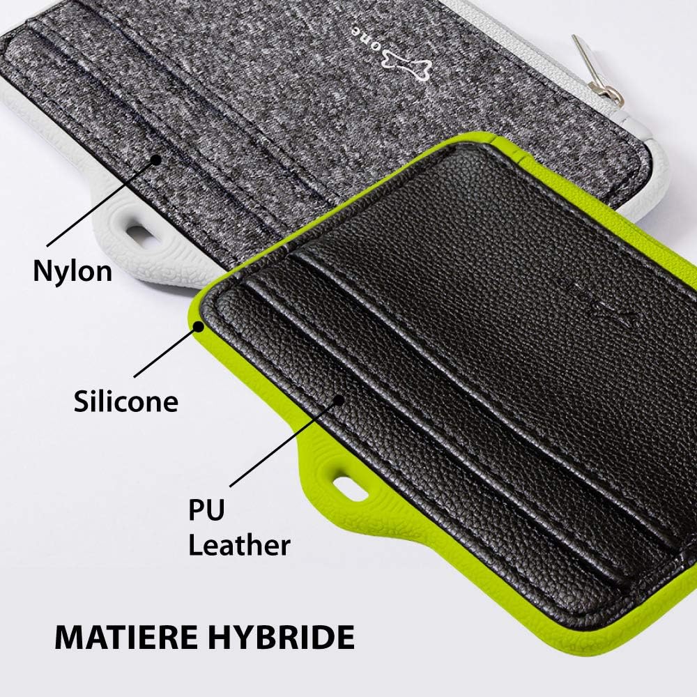 【Bone】 Lanyard Wallet ID Badge Holder with Lanyard, Premium Leather Badge Holder Wallet Case with ID Window, Credit Card Slots, Zipper Pocket and Silicone Neck Lanyard (Hor/Maru Penguin)