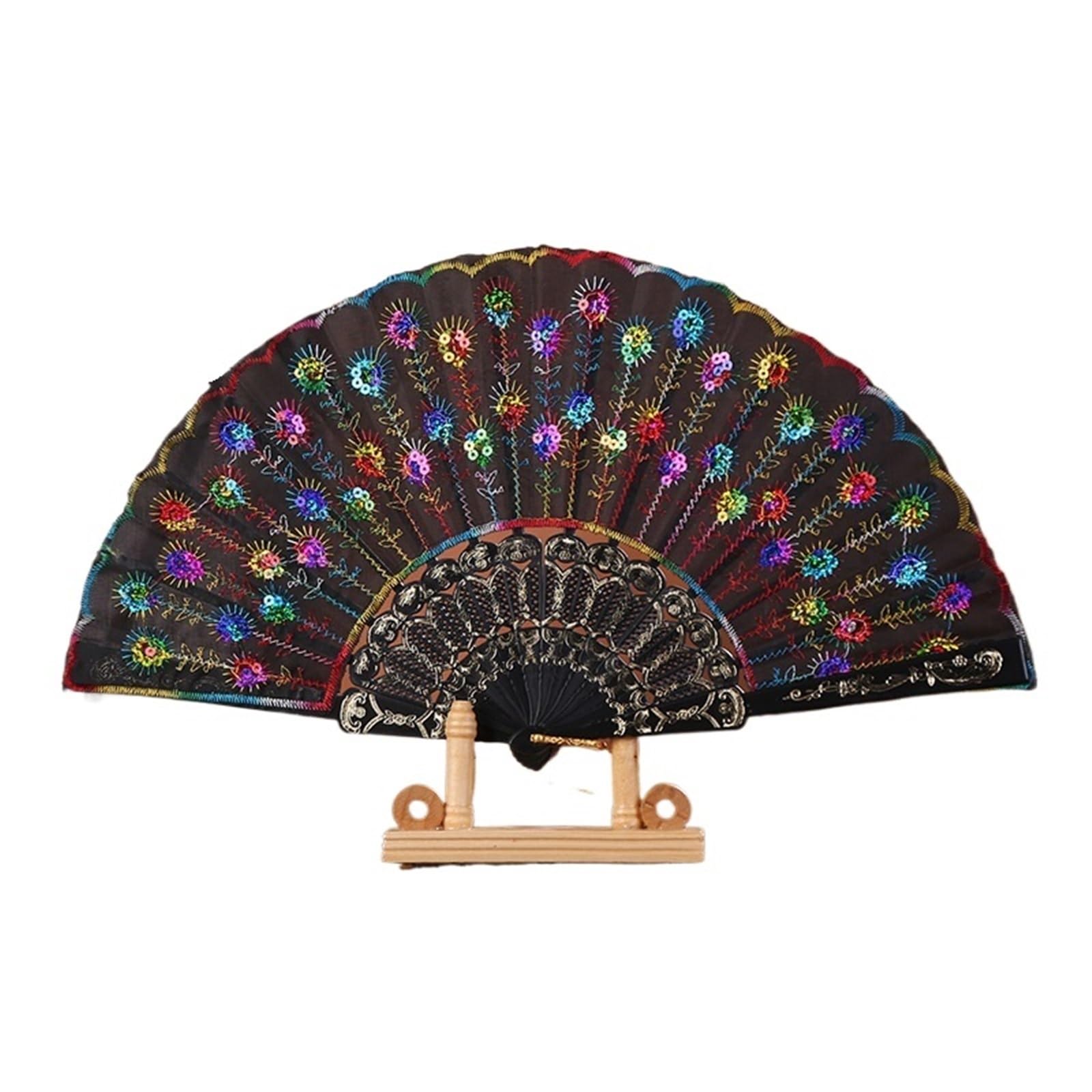 Dcuipg Color4 3Pcs Plastic Folding Fan For Party