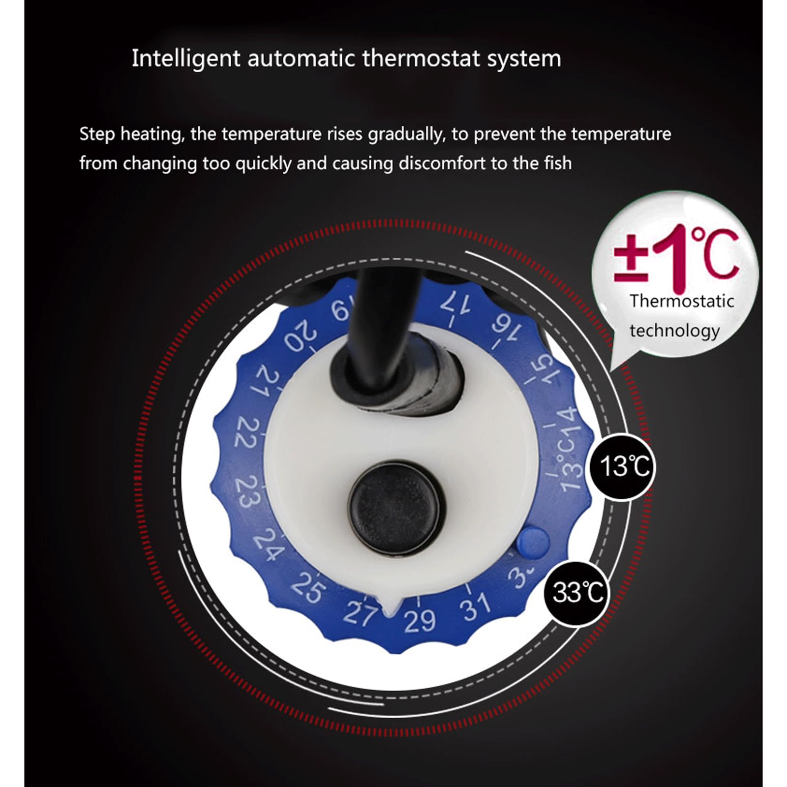 Riscaldatore per Acquario a Temperatura costante Completamente Automatico in Acciaio Inossidabile 304, 50 W
