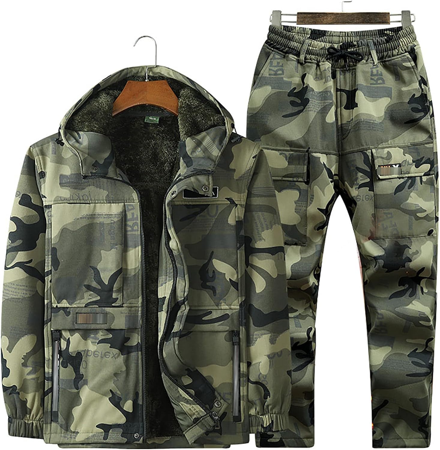 Męski mundur wojskowy ACU Camo kurtka i spodnie gruby ciepły strój Cp Camo mundury dla armii Airsoft Paintball polowanie, żółty, XXL