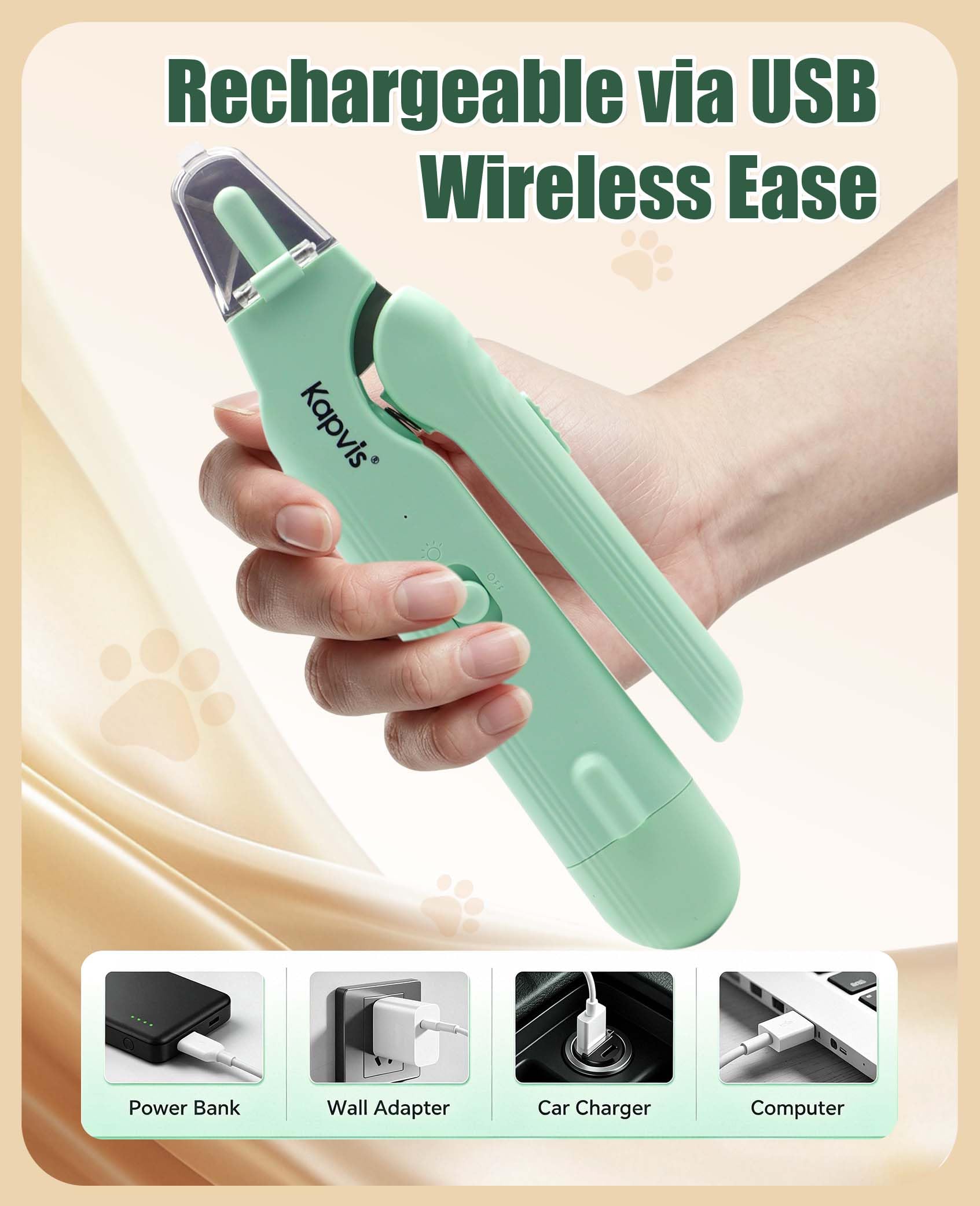 Cortauñas y amoladora 2 en 1 para perros y gatos, luces LED y protector de seguridad para perros grandes, medianos y pequeños, herramienta de aseo para gatos y perros pequeños