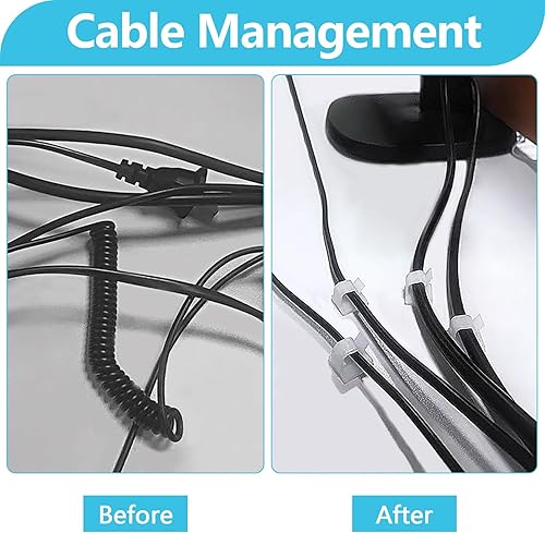 Miniatura 6 de 100 clips de cable, clips adhesivos para cables, organizador de clips de cable, grapas de cable al aire libre fuertes para pared, escritorio, luces