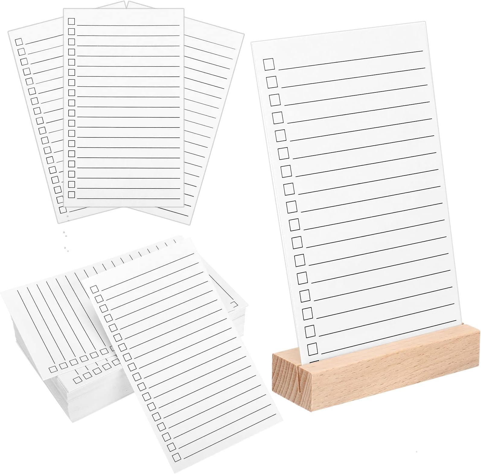 100 Pieces to Do List Index Cards 3x5 Inch Note Pad Index Cards with Notepad Holder Notecards with to Do Checkboxes to Do List Organizer Desk Accessory