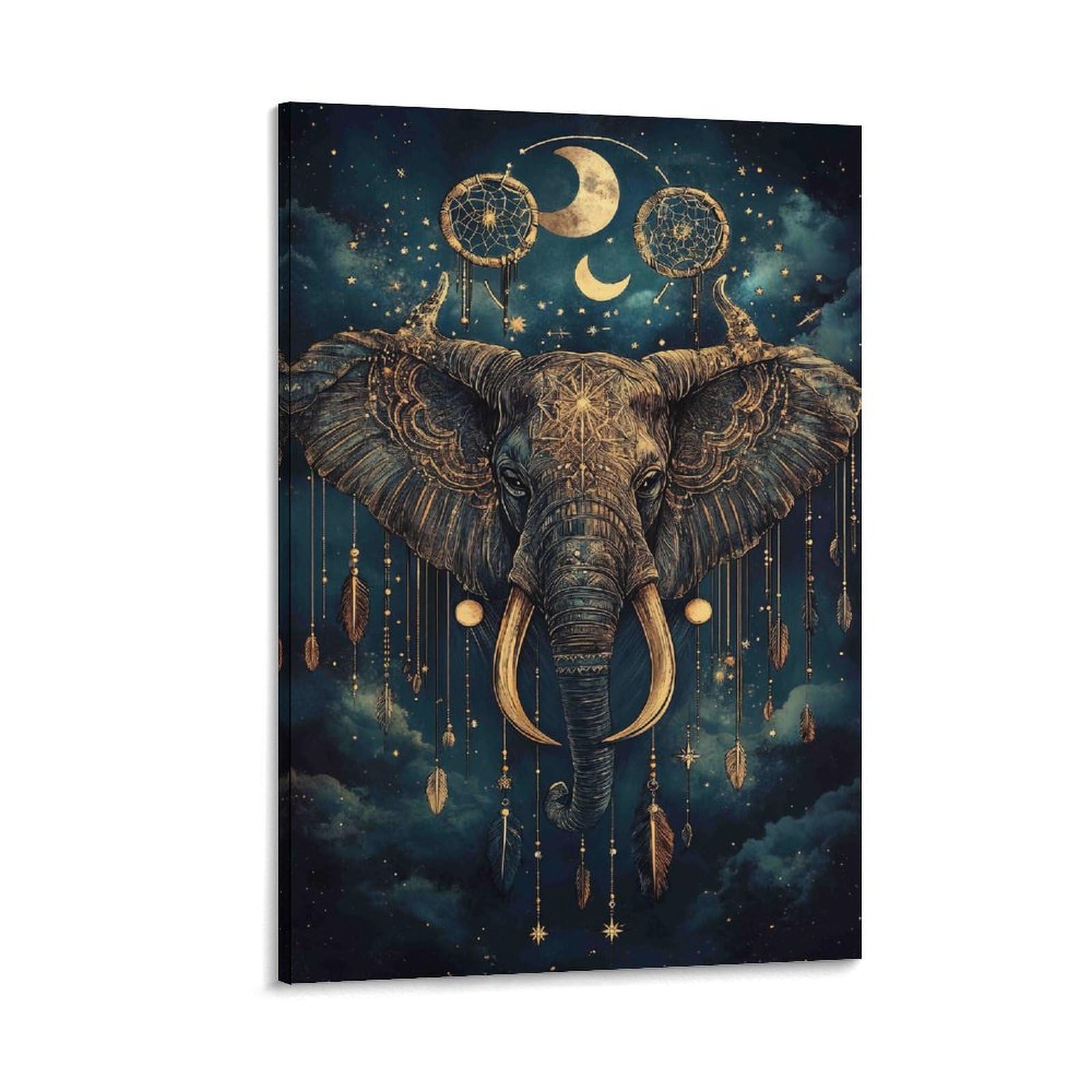 DHBANEIOK Elephant Dreamcatcher Art Poster Artwork Giclee Canvas Prints Modern Wall Art Picture Wall Hanging for Bathroom Wall Decor 08x12inch(20x30cm)