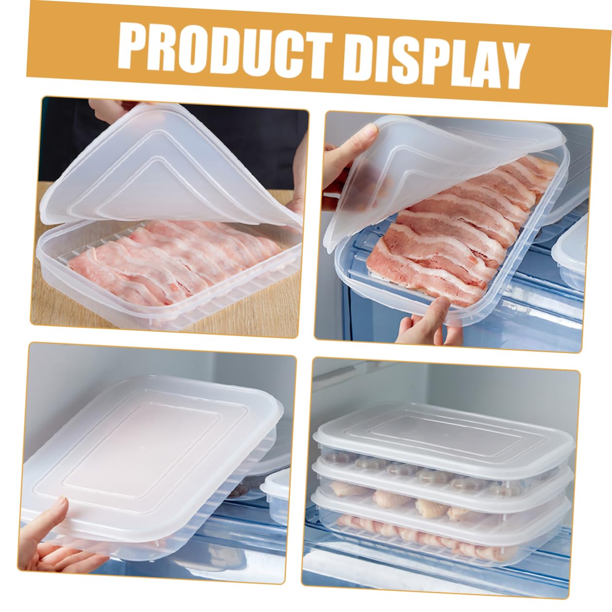 MAGICLULU 3 Sätze Schärfer Käse Luftdicht Aufbewahren -käse-behälter Frischhaltedose Frischhaltebox Klarer Fall Für Garnelen Obstbehälter Für Den Kühlschrank Halten Frisch 4 Stück * 3