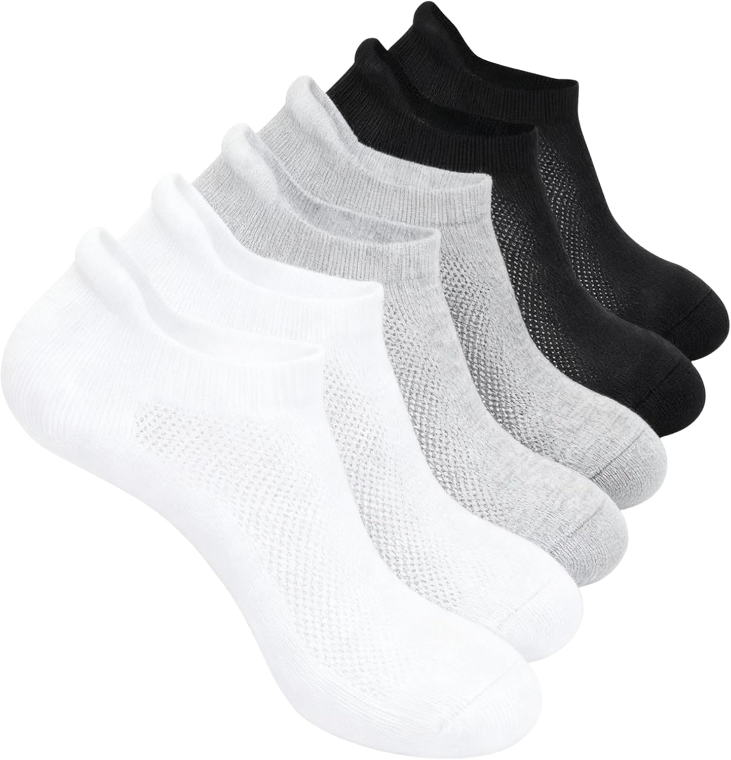 6 Pairs Mens Womans Mixed Ankle Socks Athletic running, cycling, and walking Cushioned Sole Socks With Tab US 6-9 6-9 Mixed 6