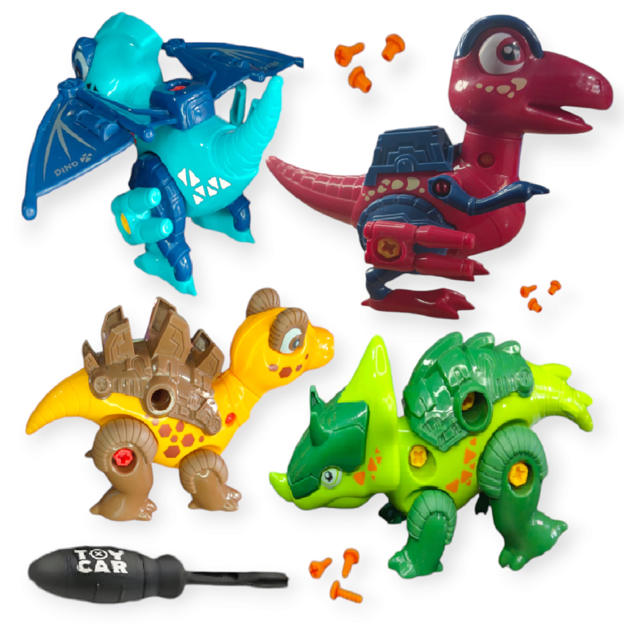 Umadiya® Branded Toys STEM 4pcs Dinosaur Toy with Screwdrivers - Take Apart Dinosaur Toys | Building Learning Educational Toys for Kids Boys and Girls (Dino-4), Multicolor (B0DDL8N88B) Amazon Price History, Amazon Price Tracker
