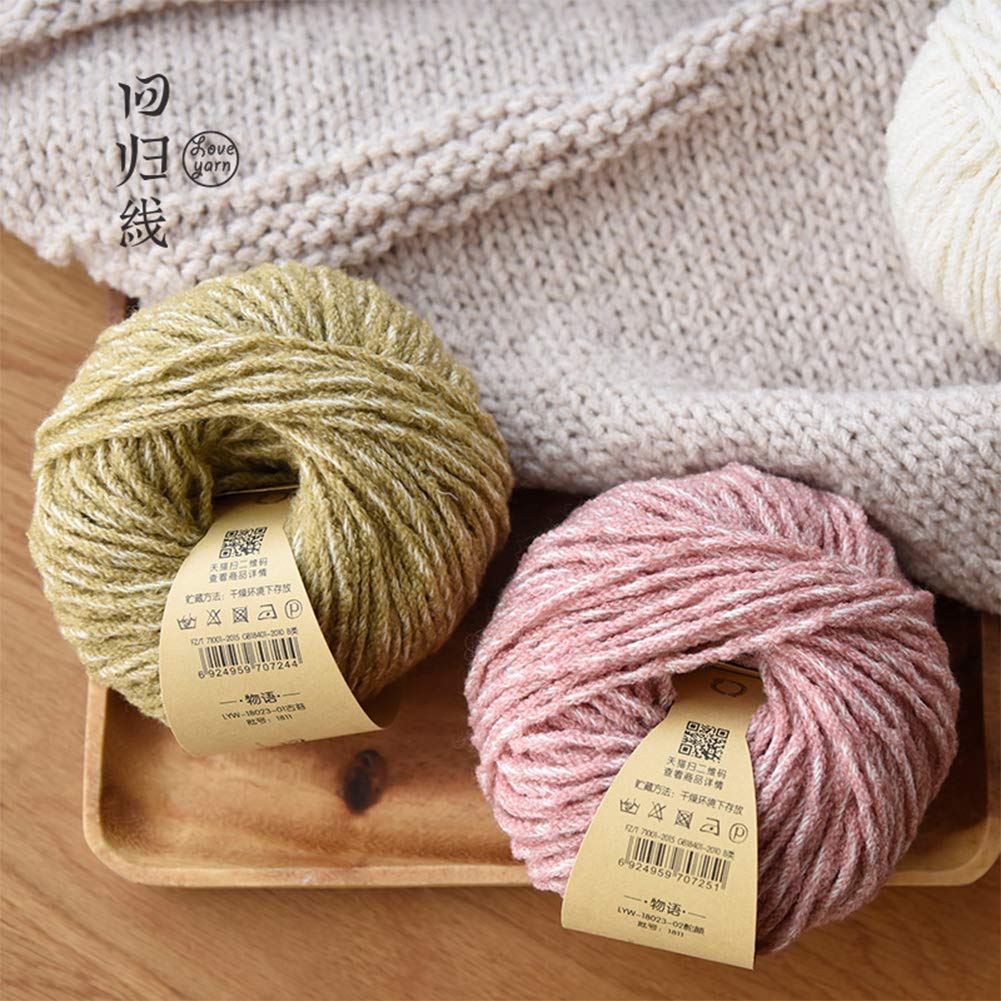 300G Gruesa Lana Merino Hilados de algodón, Bolas de 4 Colores Disponibles, Capa del suéter del mantón Sombrero, Suave y cálido,04