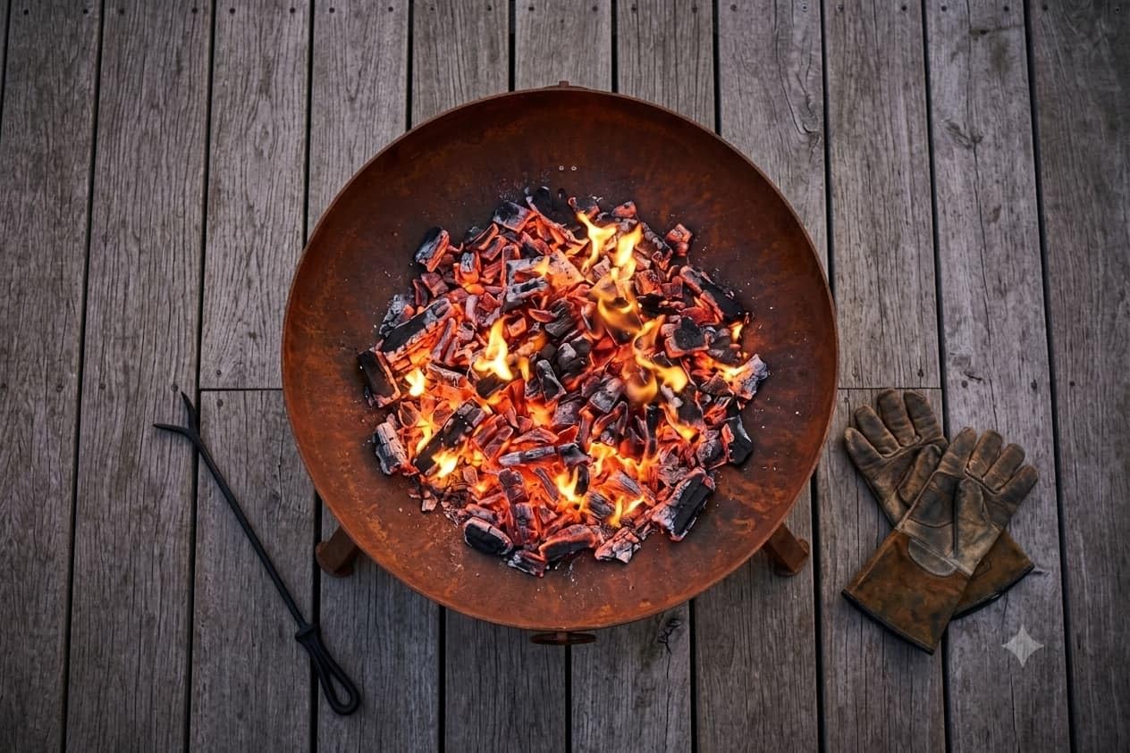 Feuerschale Cortenstahl 64 cm - 3mm Stahl, 15 kg - Rund, Wetterfest, Edelrost-Patina - Massive Feuerstelle für Garten und Terrasse - Favilla