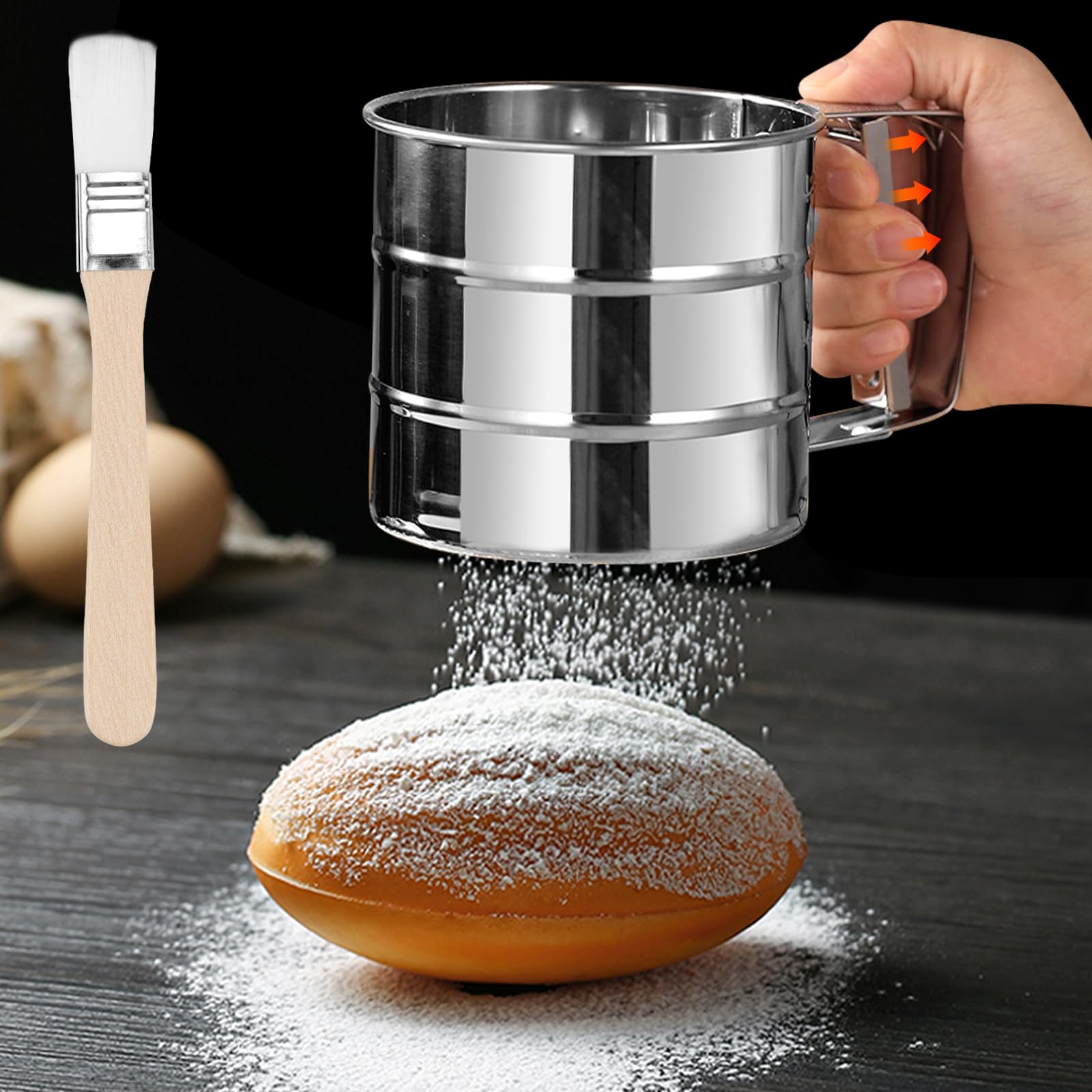 Setaccio Per Farina In Acciaio Inossidabile Con Manico - Filtro A Maglia Fine Per Zucchero A Velo E Caffè