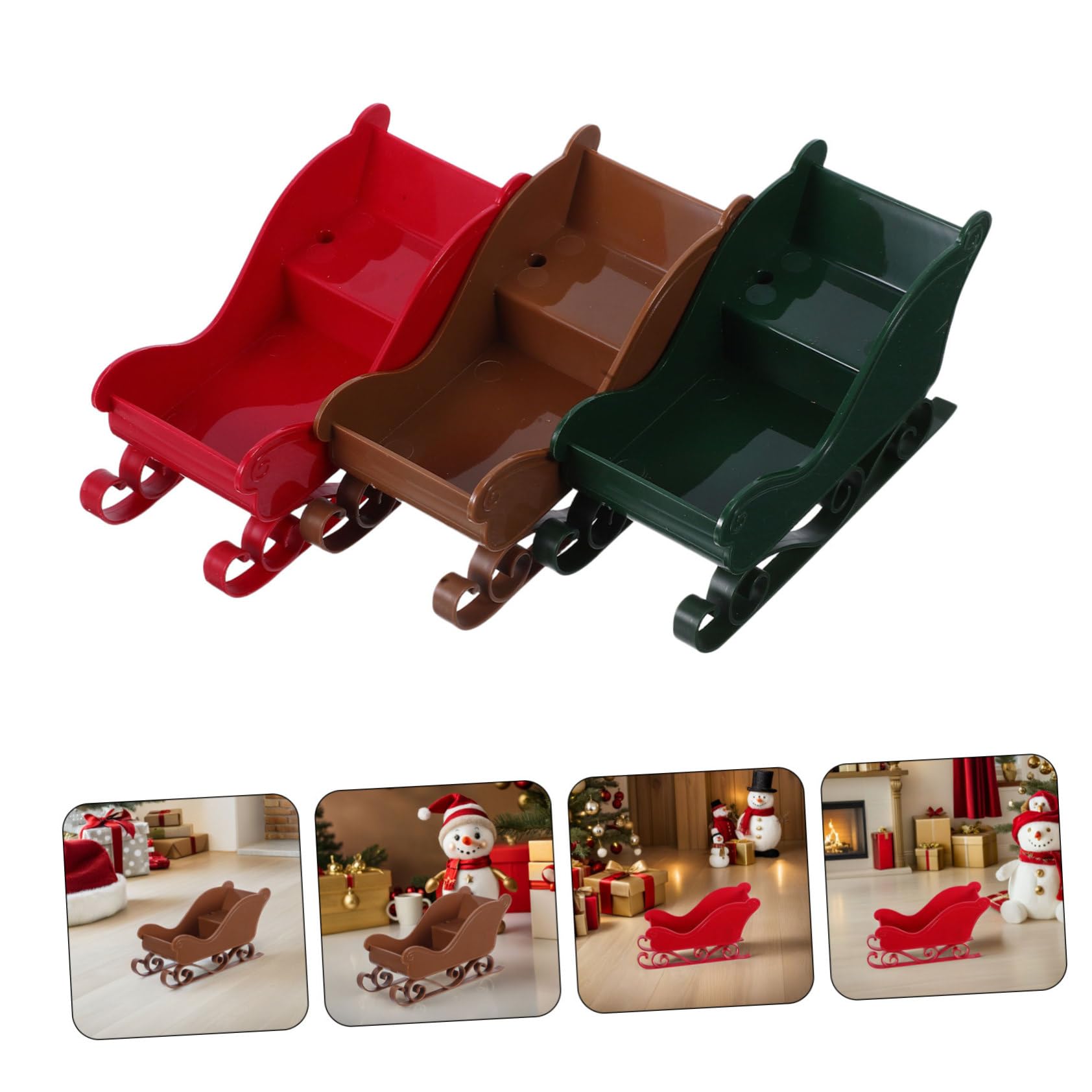 TOPBATHY 3 Piezas de Navidad decoración decoración de de Mesa estatuilla de en Miniatura de Apoyo de de Navidad el plastico