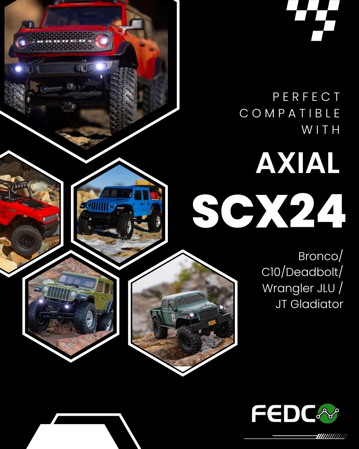 FEDCO SCX24 Servo 12g Metal Gear High Torque Servo with 15T Servo Horn and Mount Steering Link Set for Axial SCX24 Upgrades Gladiator Bronco C10 JLU Deadbolt GX470 1/24 RC Crawler