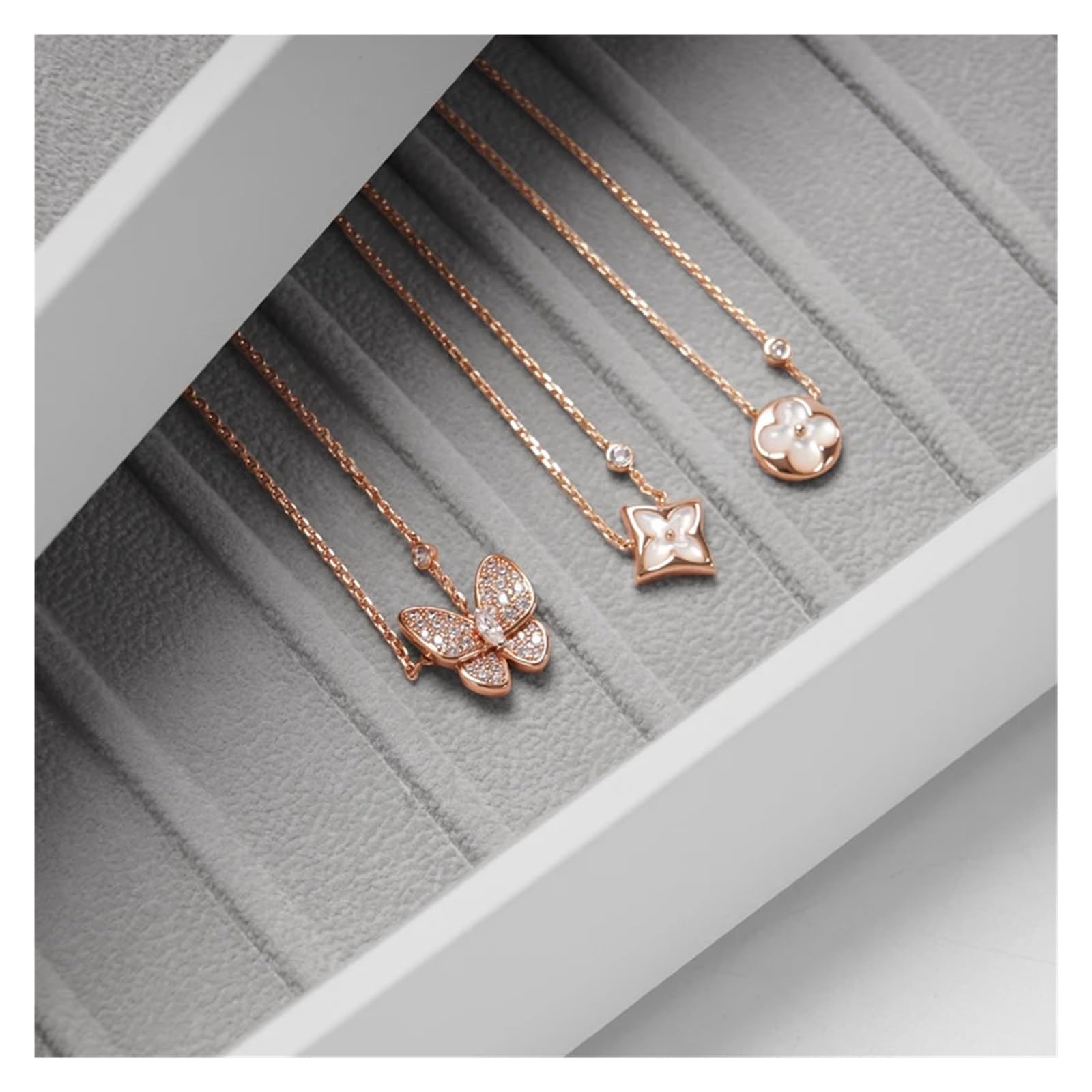 Organizador Joyas Bandejas de joyería apilables de Terciopelo multifunción, Anillos, Pendientes, Pulsera, Organizador, Bandeja de Almacenamiento, Anillos, Pendientes, Accesorios de Almacenamiento
