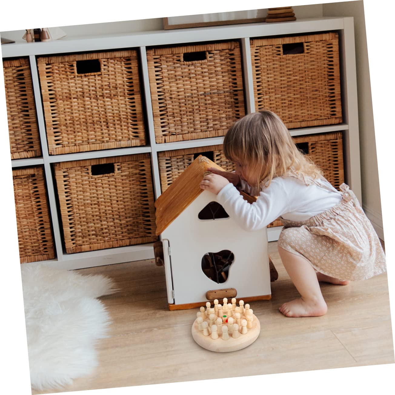 Yardwe 1 Set Memory Chess for Chess Memory Flip Chess Letter Pairing Memory Chess Wooden