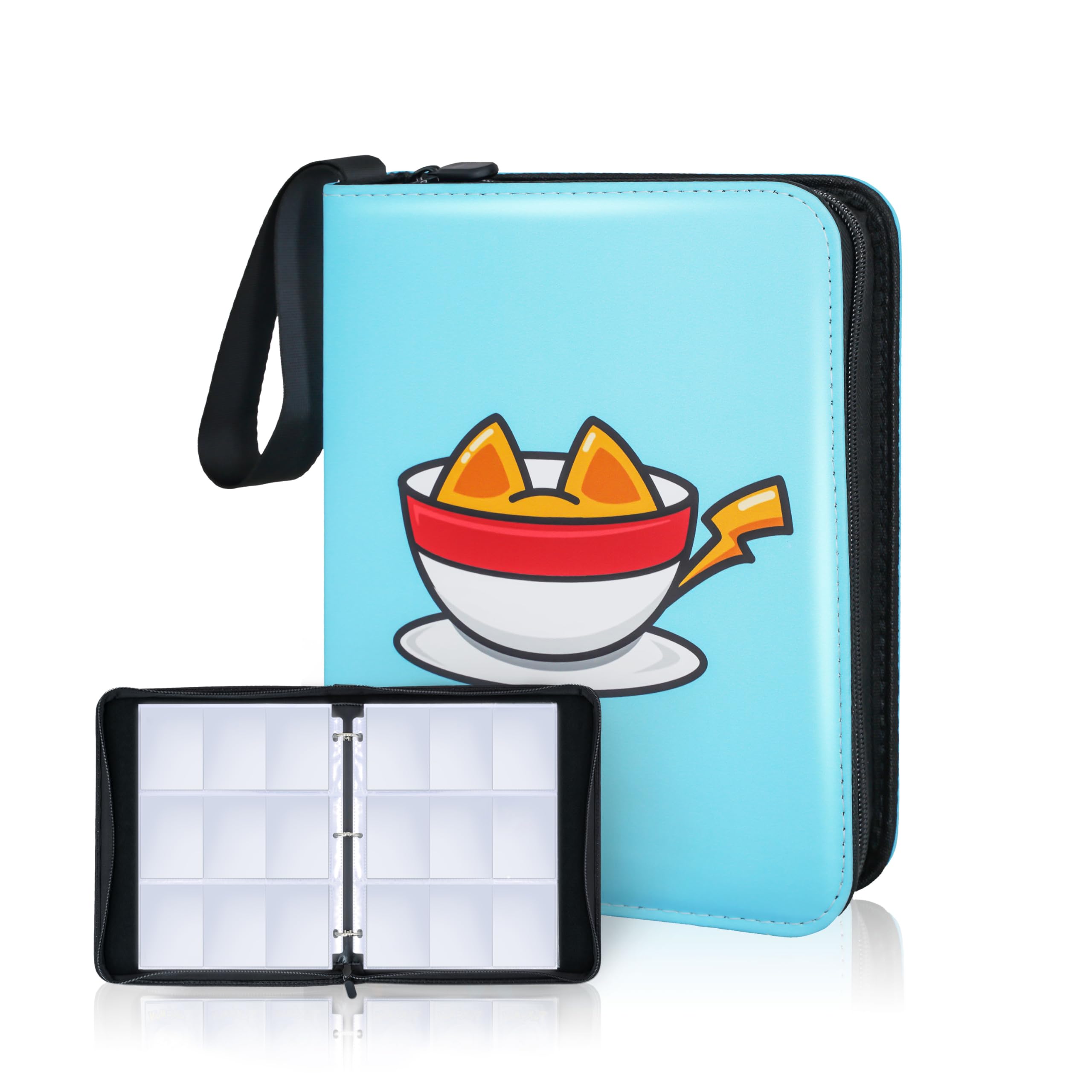 CLOVERCAT Card Binder - Compatible with Amiibo Cards - Baby Blue - Portable Storage Case with Protective Sheets - Holds Up to 720 Cards (9 Pocket)