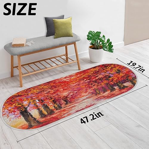 Miniatura 2 de Tapete de baño de espuma viscoelástica con diseño de árbol de arce, suave y acogedor, absorbente de agua, antideslizante, tapete de baño de