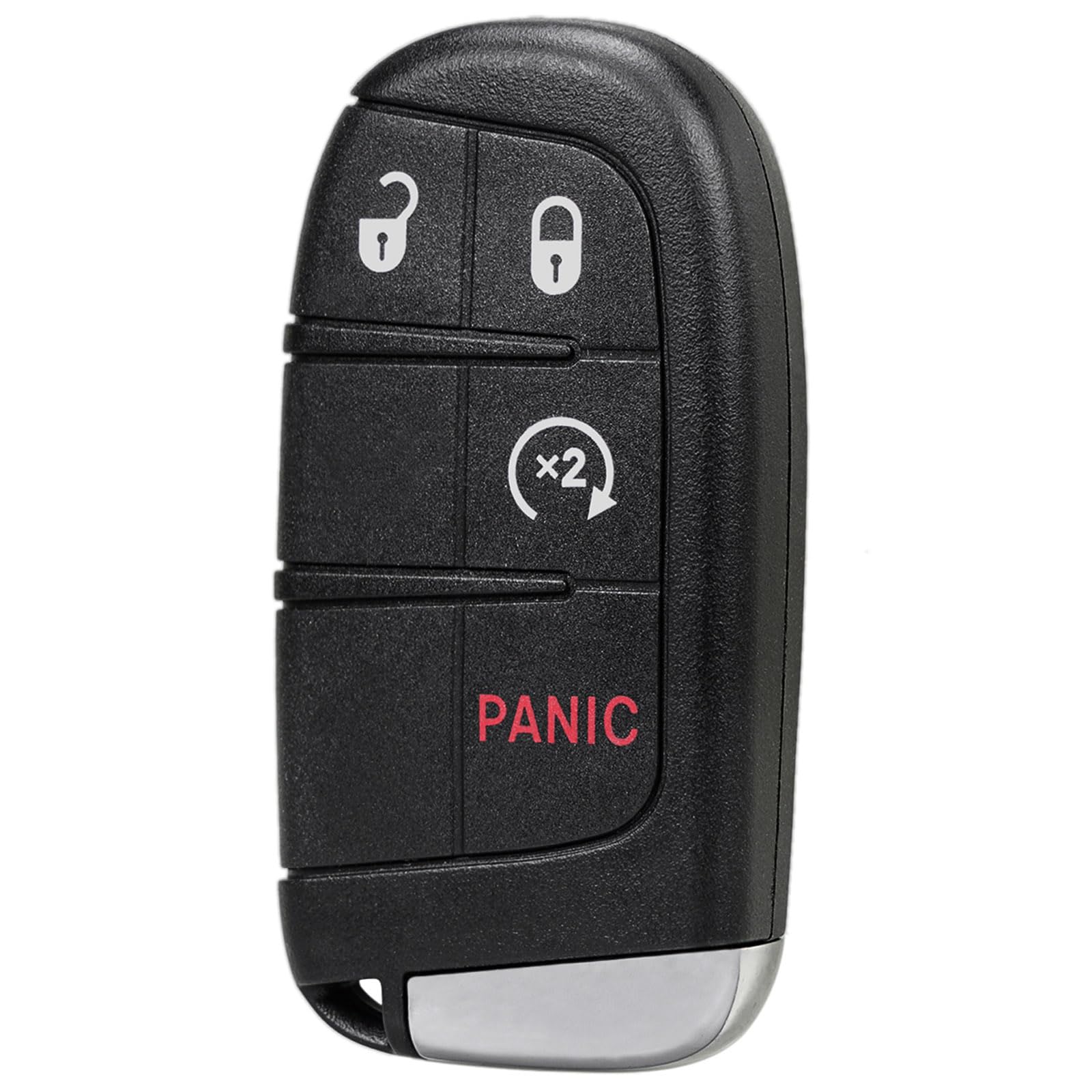 TOP-VIGOR 433 Mhz M3N-40821302 Keyless Entry Telecomando per auto, compatibile con Jeep Renegade 2015-2020 con Jeep Compass 2017-2019, Smart 4A Chip 4 Tasti di Ricambio con Chiave per Porta