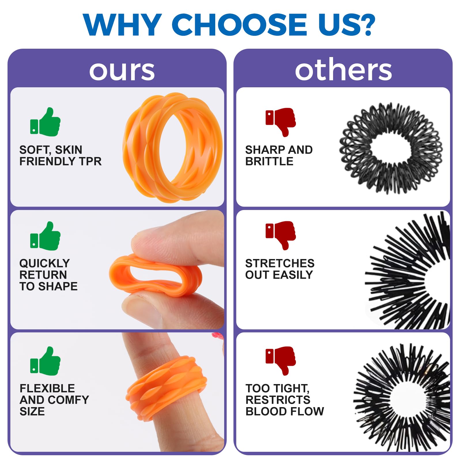 Hbaid Fidget Rings - 12pcs Sensory Finger Toys for Calming Focus & Anxiety Relief, Primary Colors - Image 4