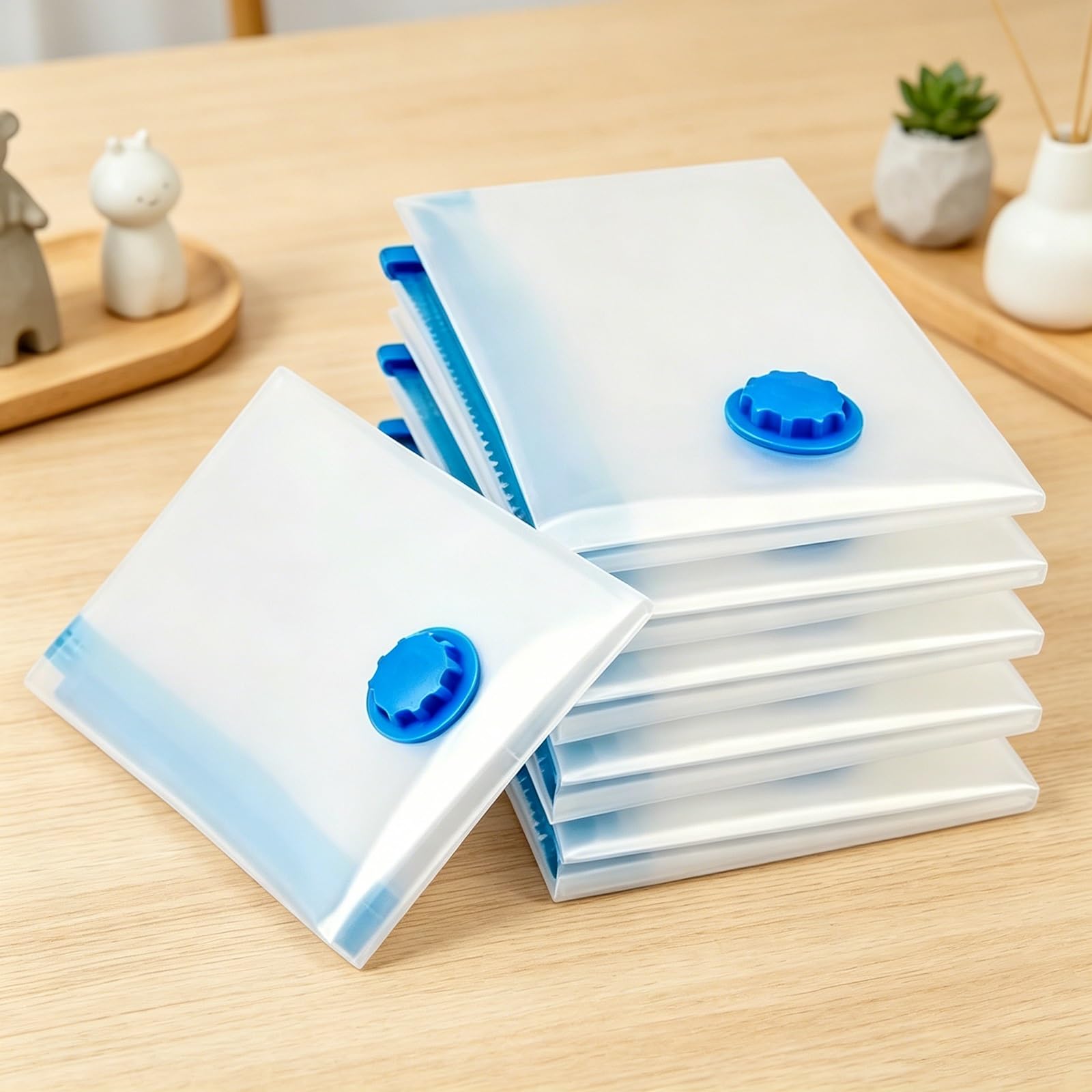 Vacuum Storage Bags 12 Pack, Transparent Space Saver Bags with Pump for Bedding Clothes