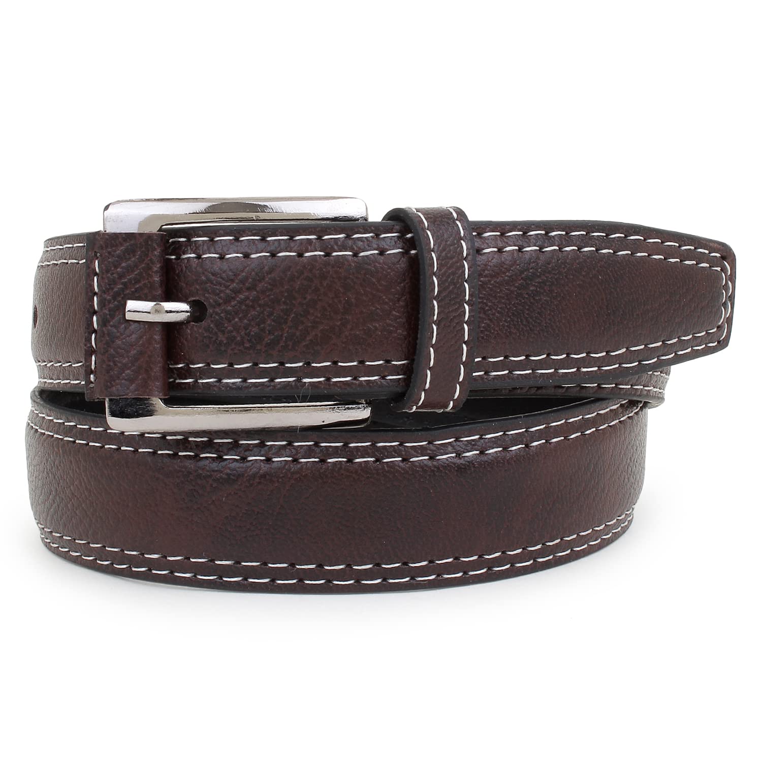 Zacharias Boy's Synthetic Leather Belt for kids kb-12 (Brown & Tan) (6-10 Years_Pack of 2) 1