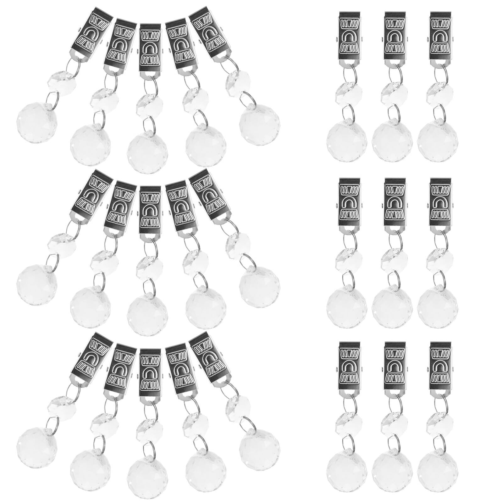 BESTYASH Clip Fermatovaglia in Cristallo Trasparente 24 Pezzi con Clip in Metallo Antivento per Tavoli da Esterno Pesi per Tovaglie da Picnic e Coperture Mobili Accessori Decorativi