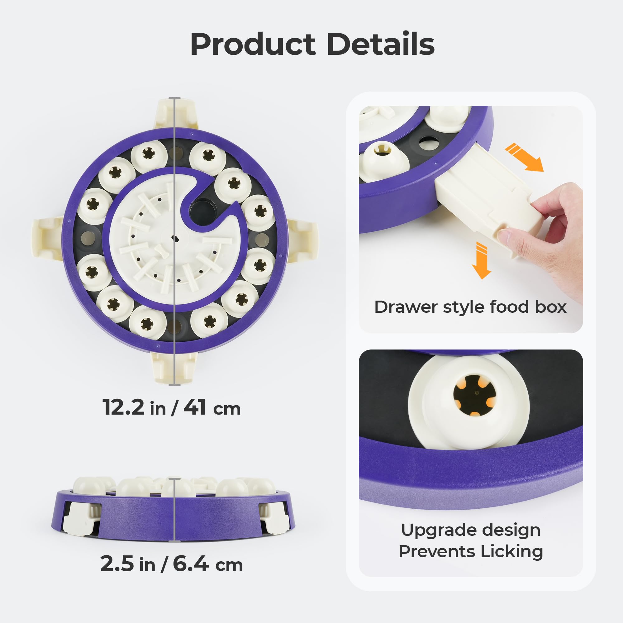 LACCEN Jouet puzzle 3 en 1 pour chien intelligent, alimentation lente
