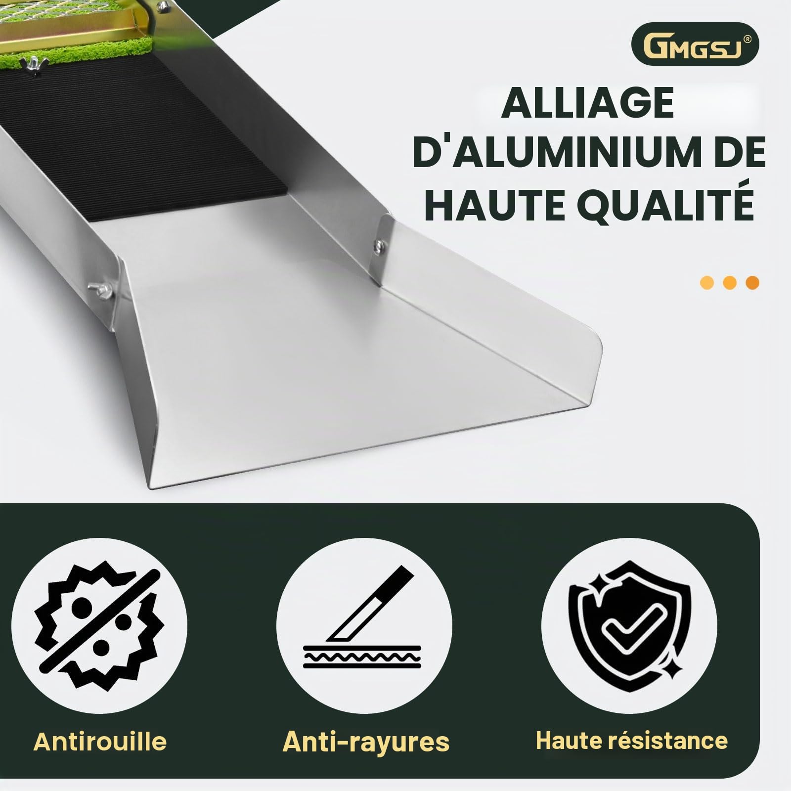 Boîte d'écluse pour extraction d'or, 127 cm, pliable en alliage d'aluminium, portable, équipement de prospection d'or léger, boîte à écluse avec mousse de mineur pour l'analyse de l'or (91,4 cm)