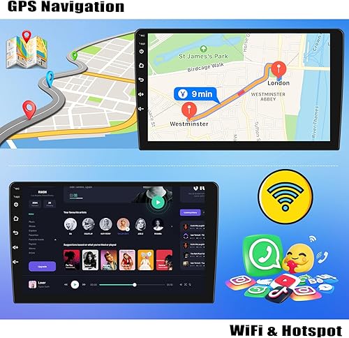 Miniatura 5 de 2+32G Android 11 Car Stereo para Hyundai I10 2013-2018 con Apple Carplay Android Auto, pantalla táctil de 9 '' en Dash GPS Radio con Navi WiFi