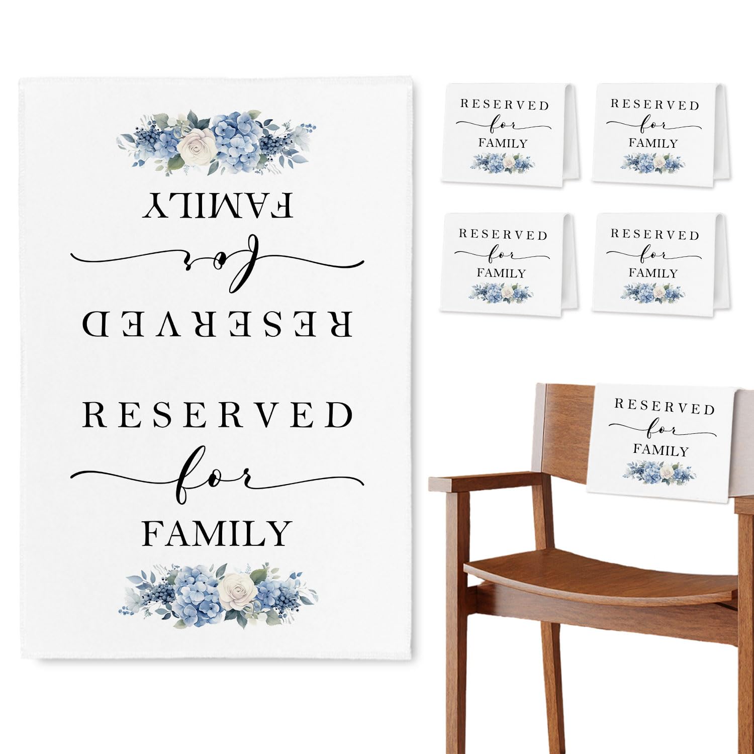 ChissNook Reserved Seating Chair Signs, Reserved Sign for Family Pew Cloths Seating Placeholder for Church Pews, Wedding Decorations for Reception