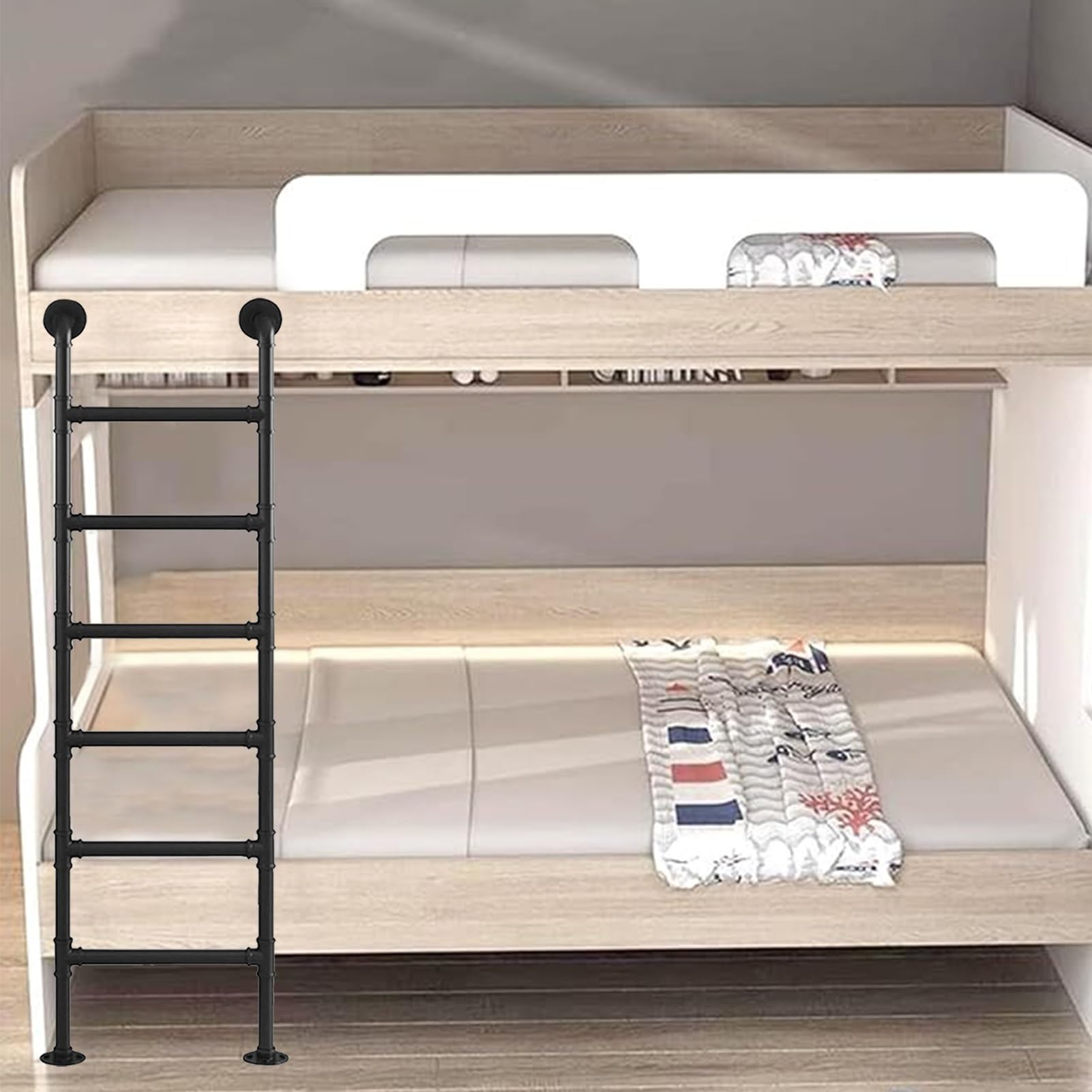Solidna metalowa drabina na łóżko piętrowe do okna piwnicy, studni ewakuacyjnej, montowana na ścianie, drabina loftowa (250 cm)