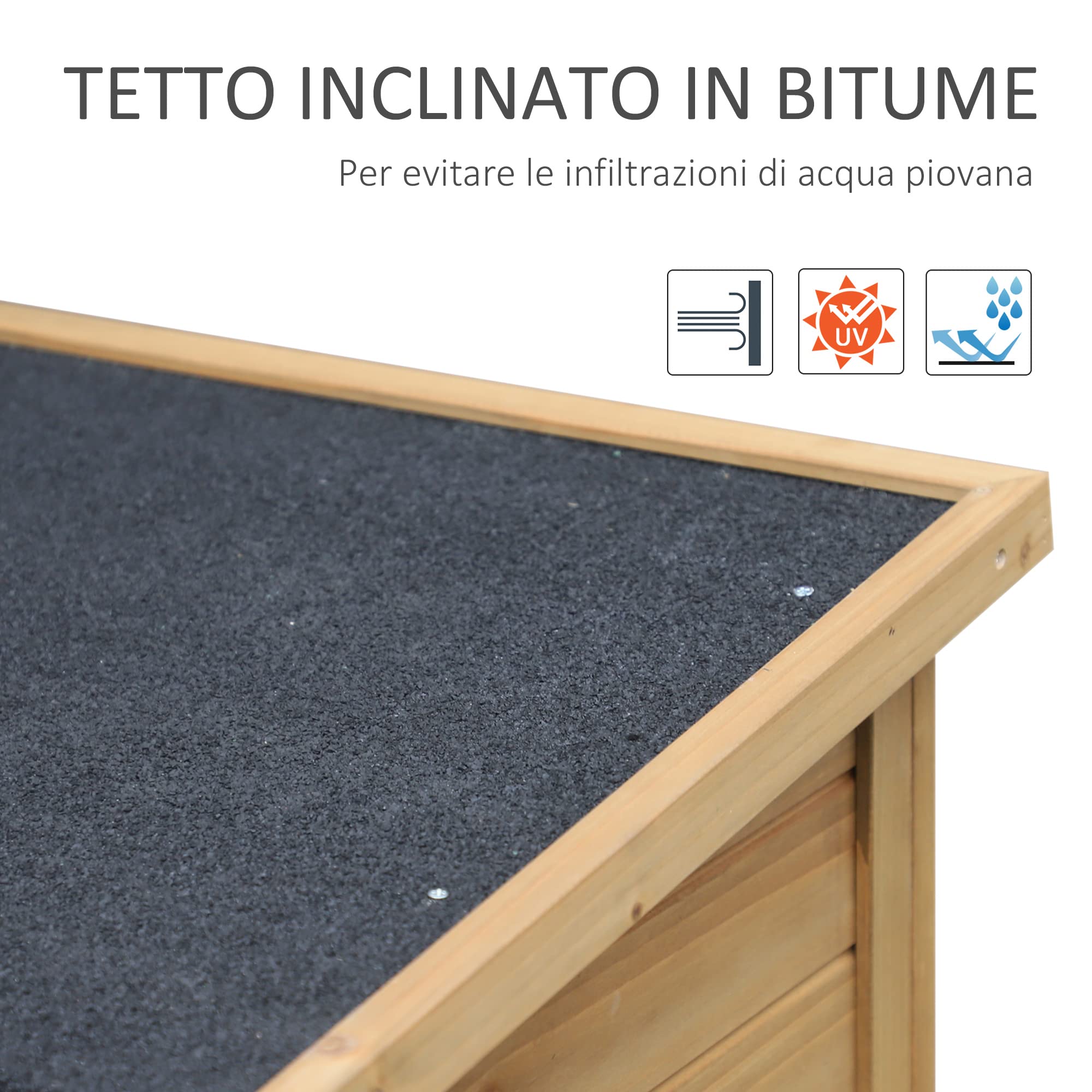 Outsunny Armadio da Esterno Casetta da Giardino Legno Abete Capanno Attrezzi Tetto Bitume Impermeabile 87x46.5x96.5cm