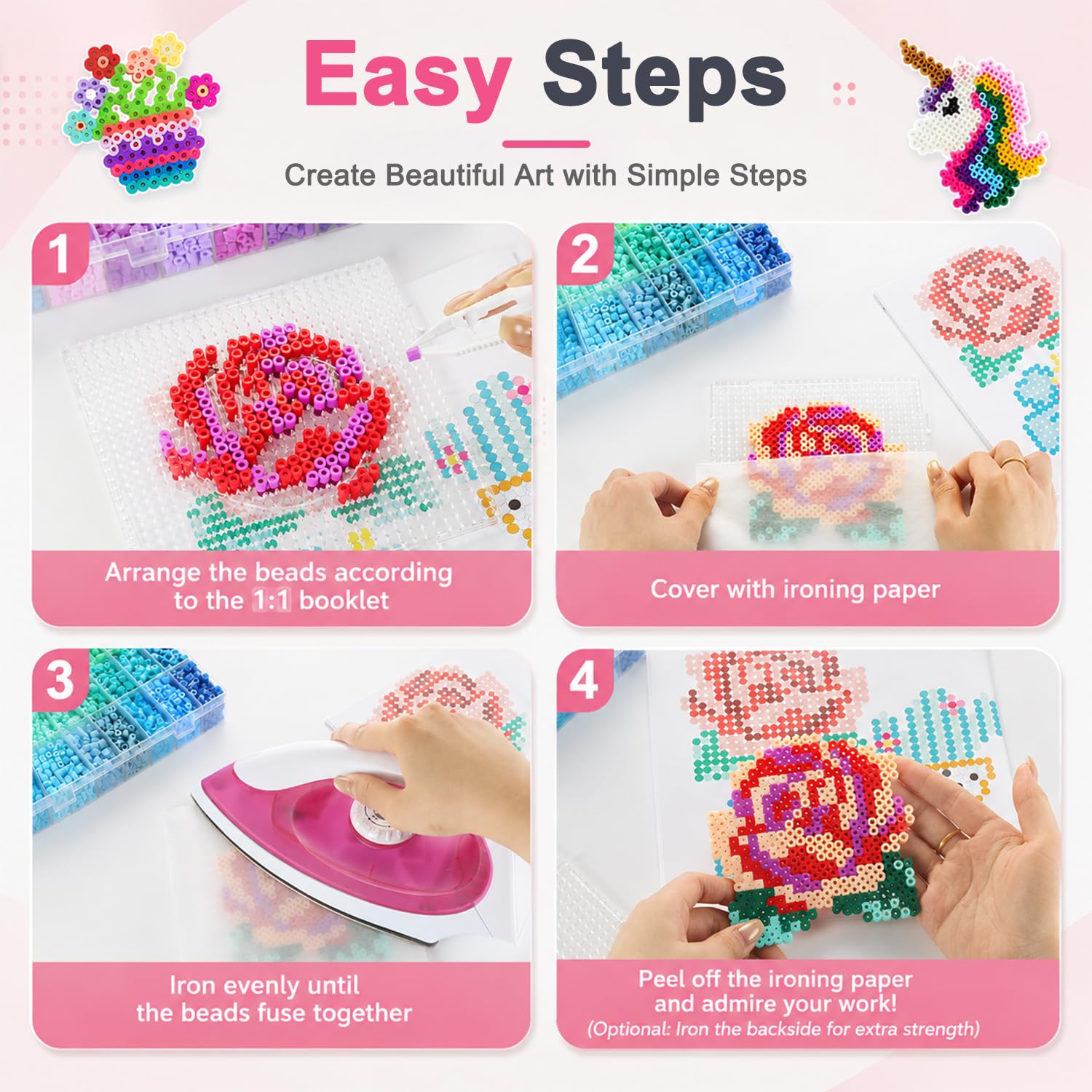 Perler Beads Kit - 52000 Beads, 96 Colors -4