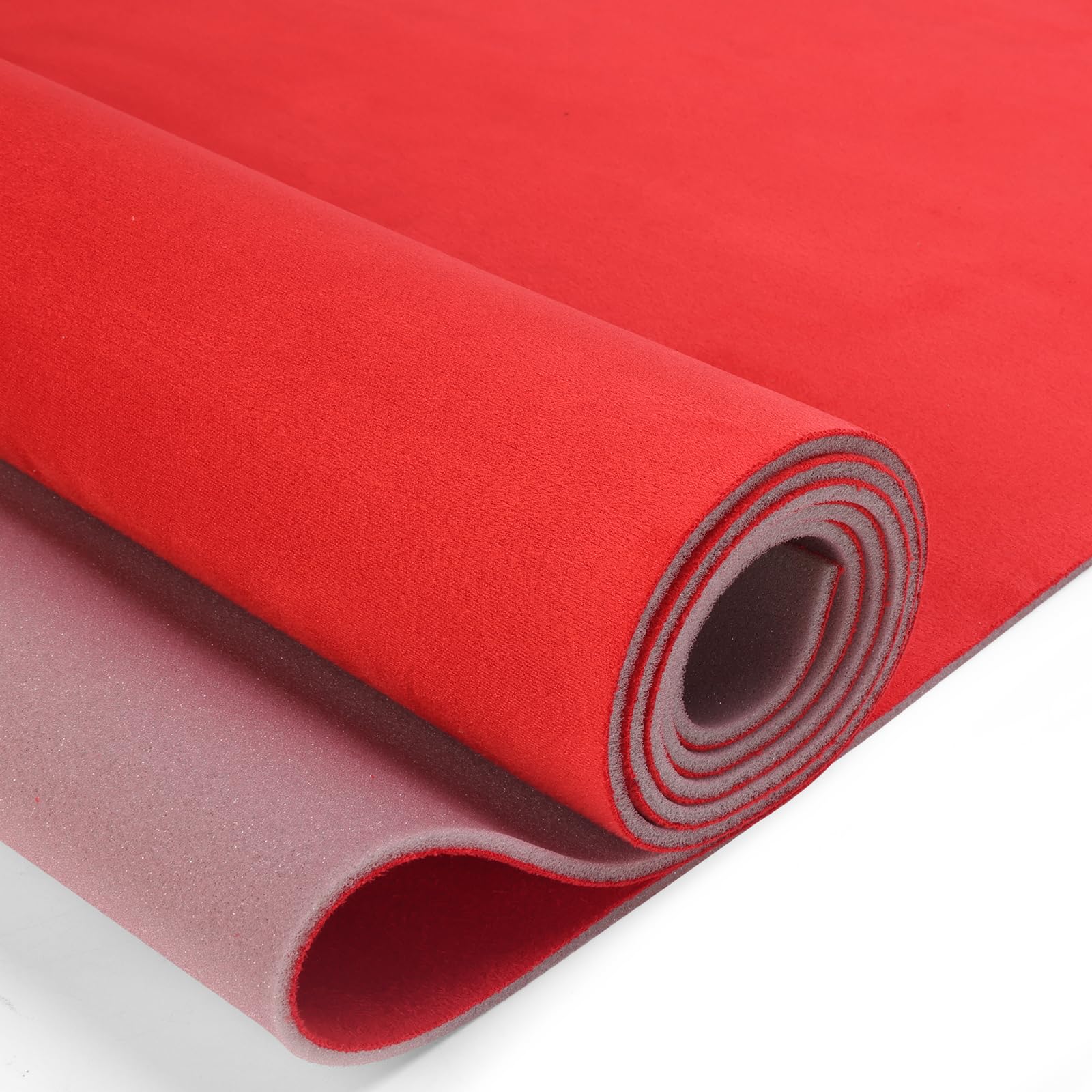 Suede Auto Headliner Fabric 54" L × 60" W with Foam Backing, Black Automotive Interior Auto Roof Replacement Material for Car, SUV, Boat, Pickup, Truck, RV, Home Repair (Red, 54" L × 60" W)