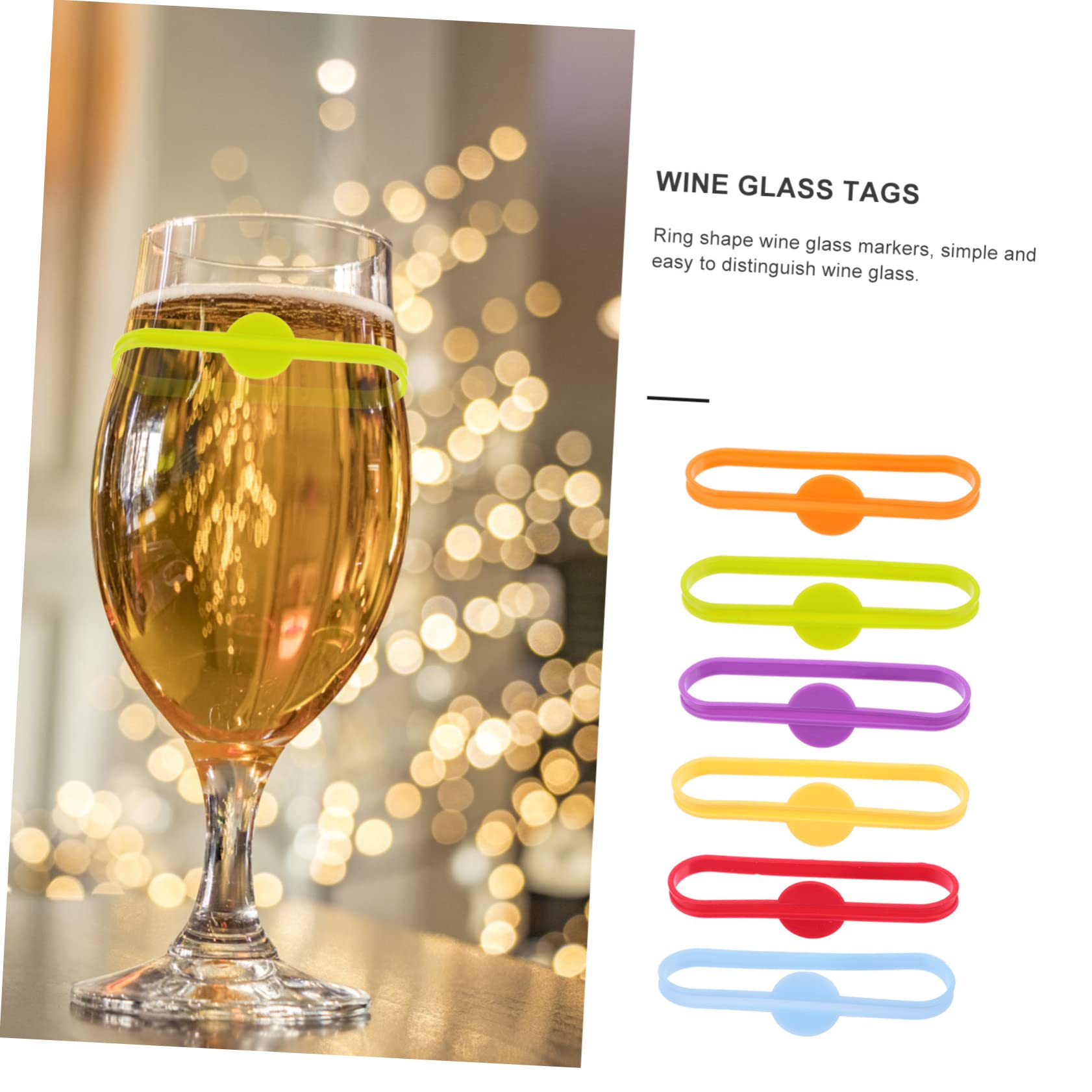 Abaodam 48 Stk Weinglas-marker Einmachgläser Trinkglas Cocktailgarnituren Für Getränke Hochzeits-champagnergläser Weinetiketten Aus Silikon Champagnerflöten-marker Trinkglas-marker Charme