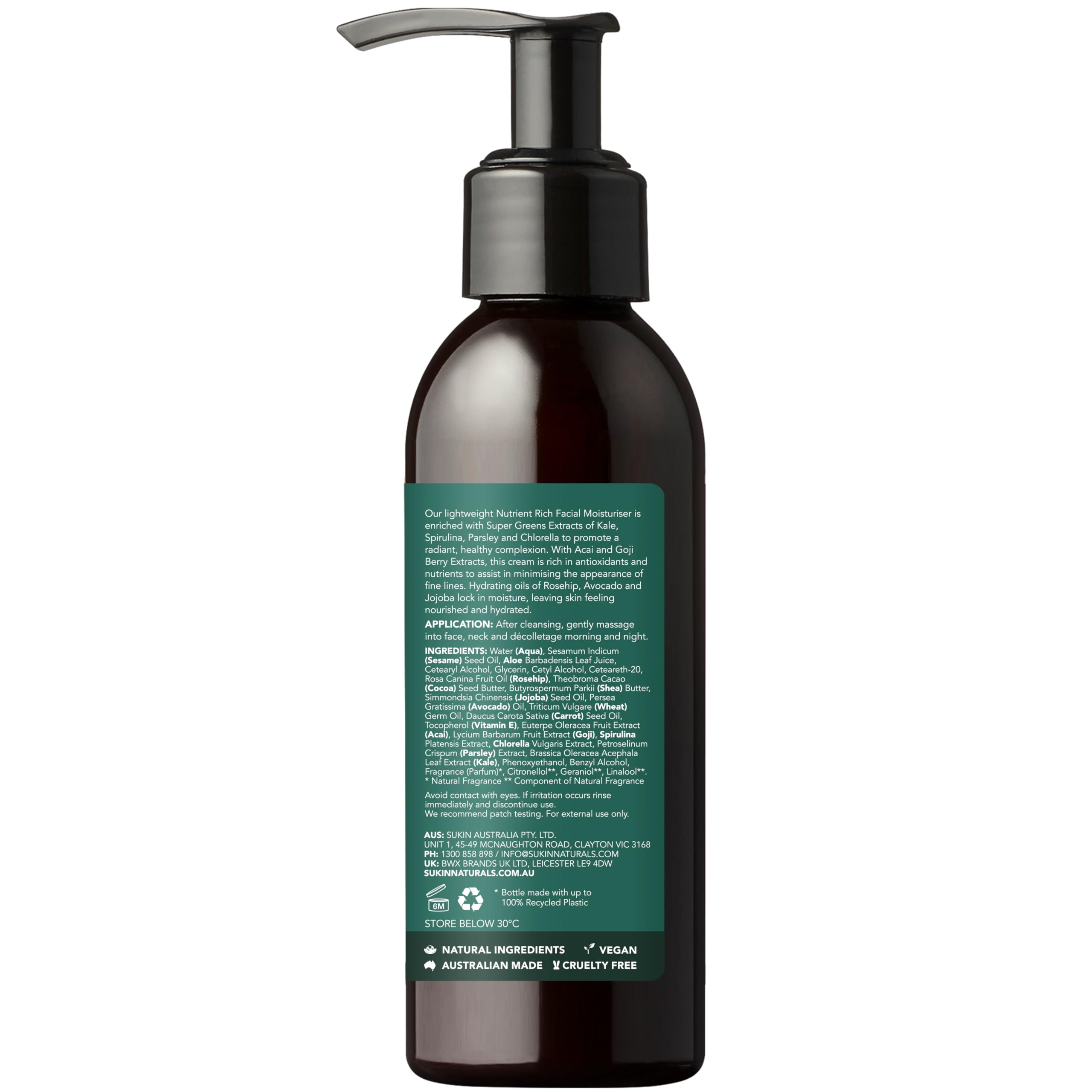 Amazon.com: Sukin Super Greens Nutrient Rich Facial Moisturiser