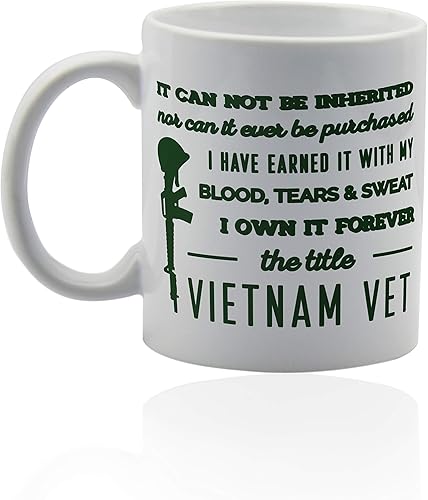 Miniatura 33 de Taza de cerámica blanca veterana de Vietnam para café o té 11 oz. Taza de regalo. Blanco