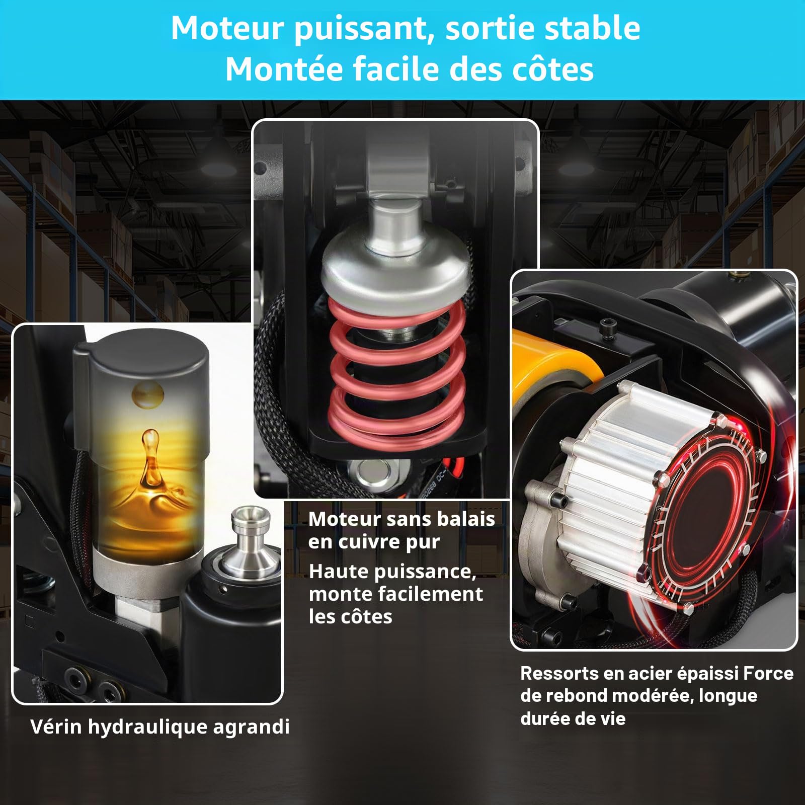 Kit De Conversion pour Transpalette Électrique, Tige Hydraulique Intégrée Puissance Élevée De 48 V Et 1 000 W Commande Facile pour La Manutention Et Le Levage en Hauteur